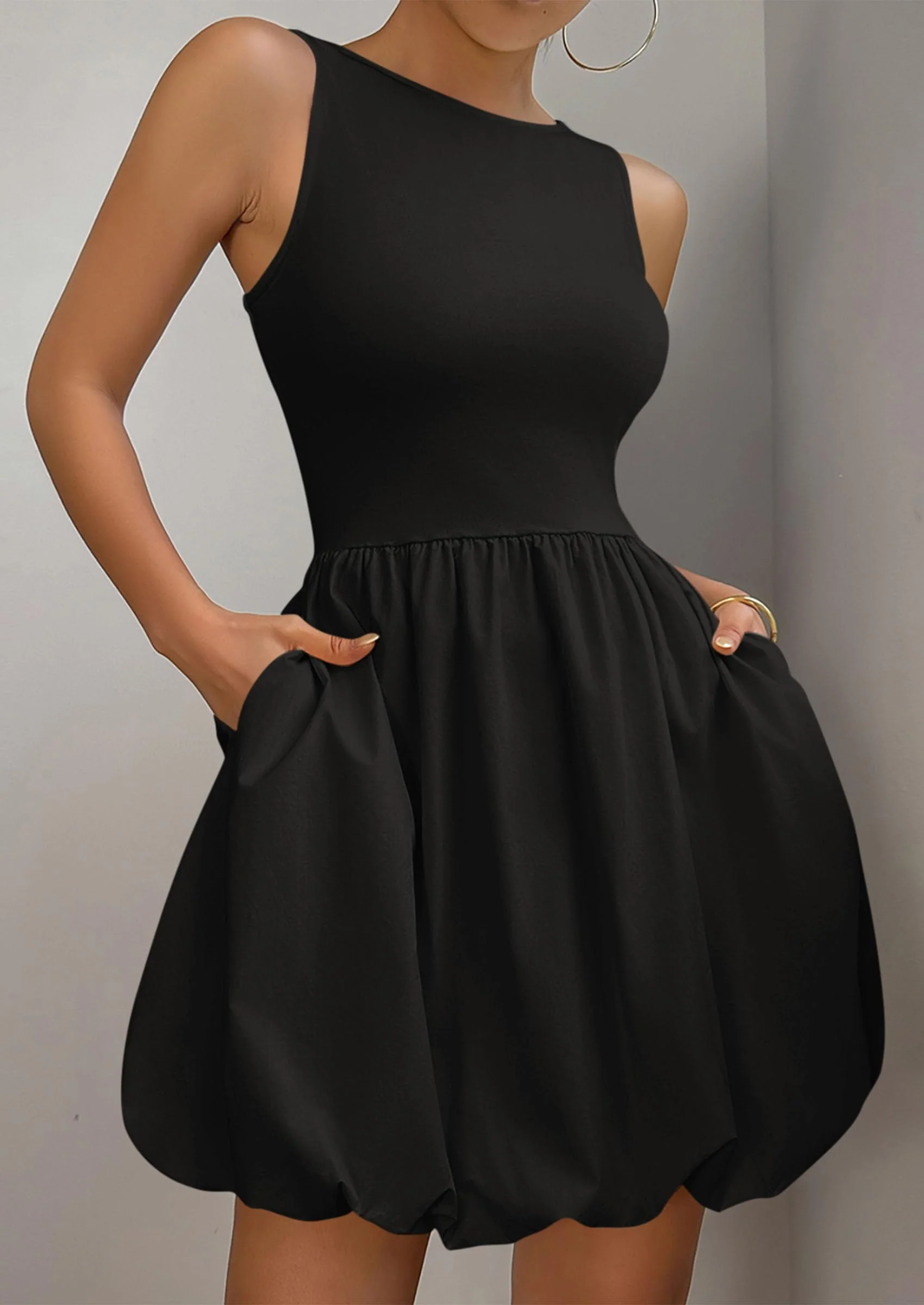 PRETTYGARDEN Summer Dresses for Women Casual Sleeveless Tank Mini Short Dress Crew Neck Bubble Sundress with Pockets - Image 30