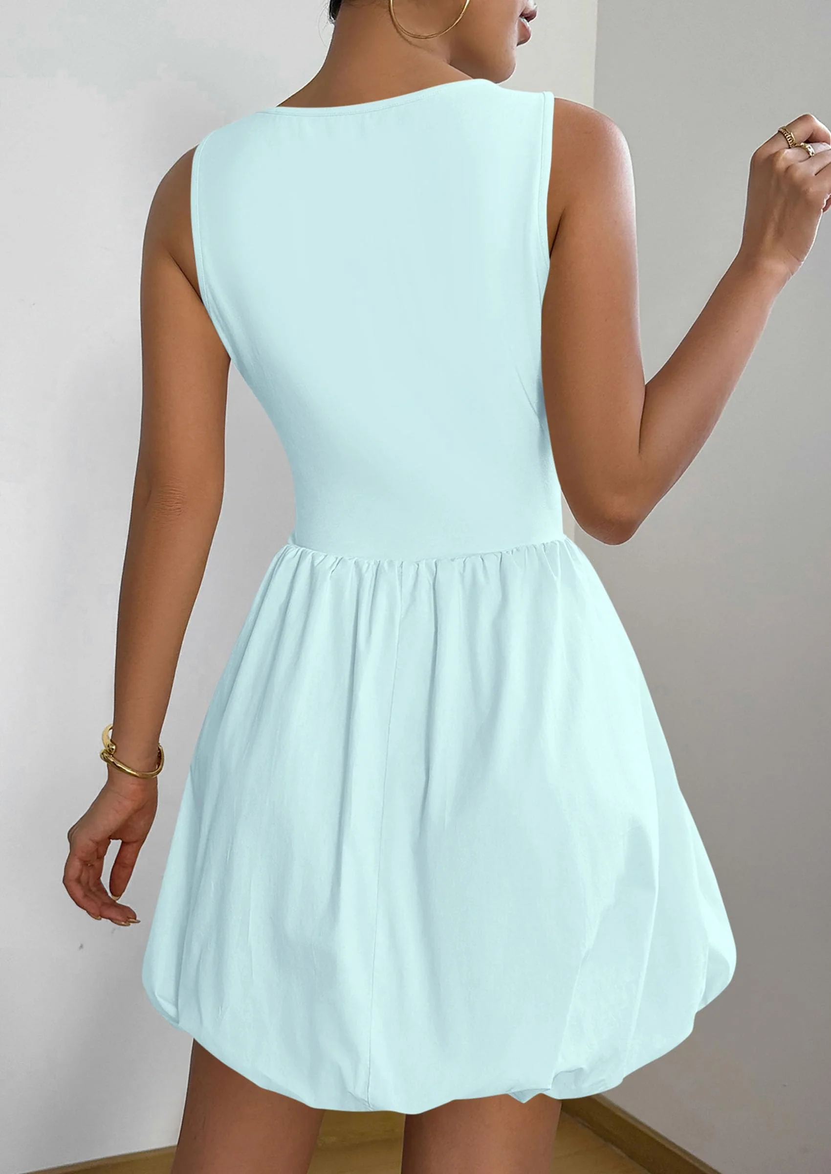 PRETTYGARDEN Summer Dresses for Women Casual Sleeveless Tank Mini Short Dress Crew Neck Bubble Sundress with Pockets - Image 35