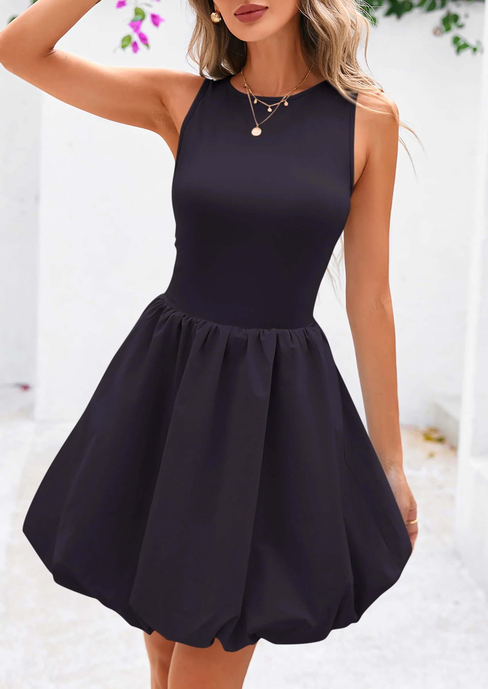 PRETTYGARDEN Summer Dresses for Women Casual Sleeveless Tank Mini Short Dress Crew Neck Bubble Sundress with Pockets - Image 52