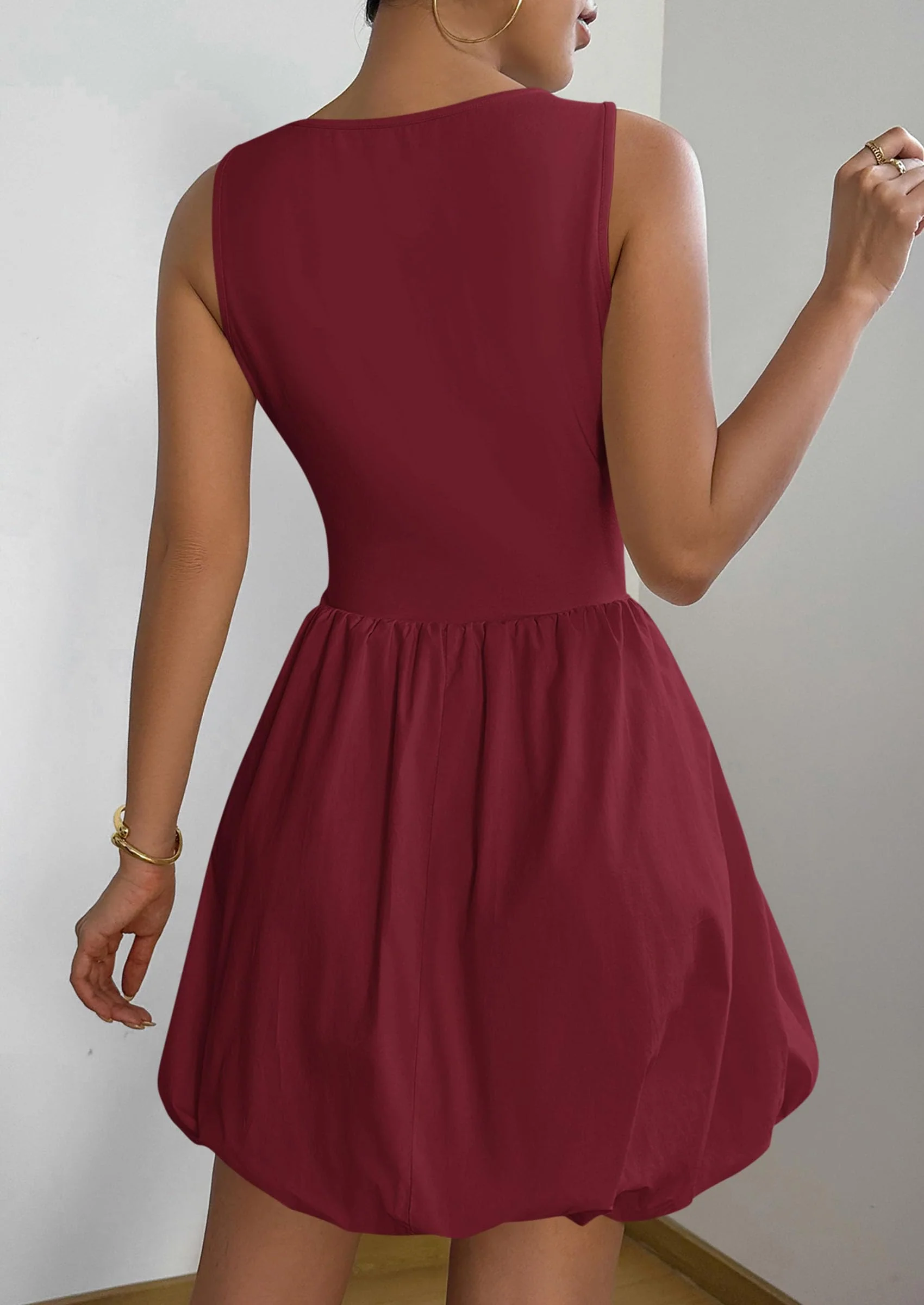 PRETTYGARDEN Summer Dresses for Women Casual Sleeveless Tank Mini Short Dress Crew Neck Bubble Sundress with Pockets - Image 59