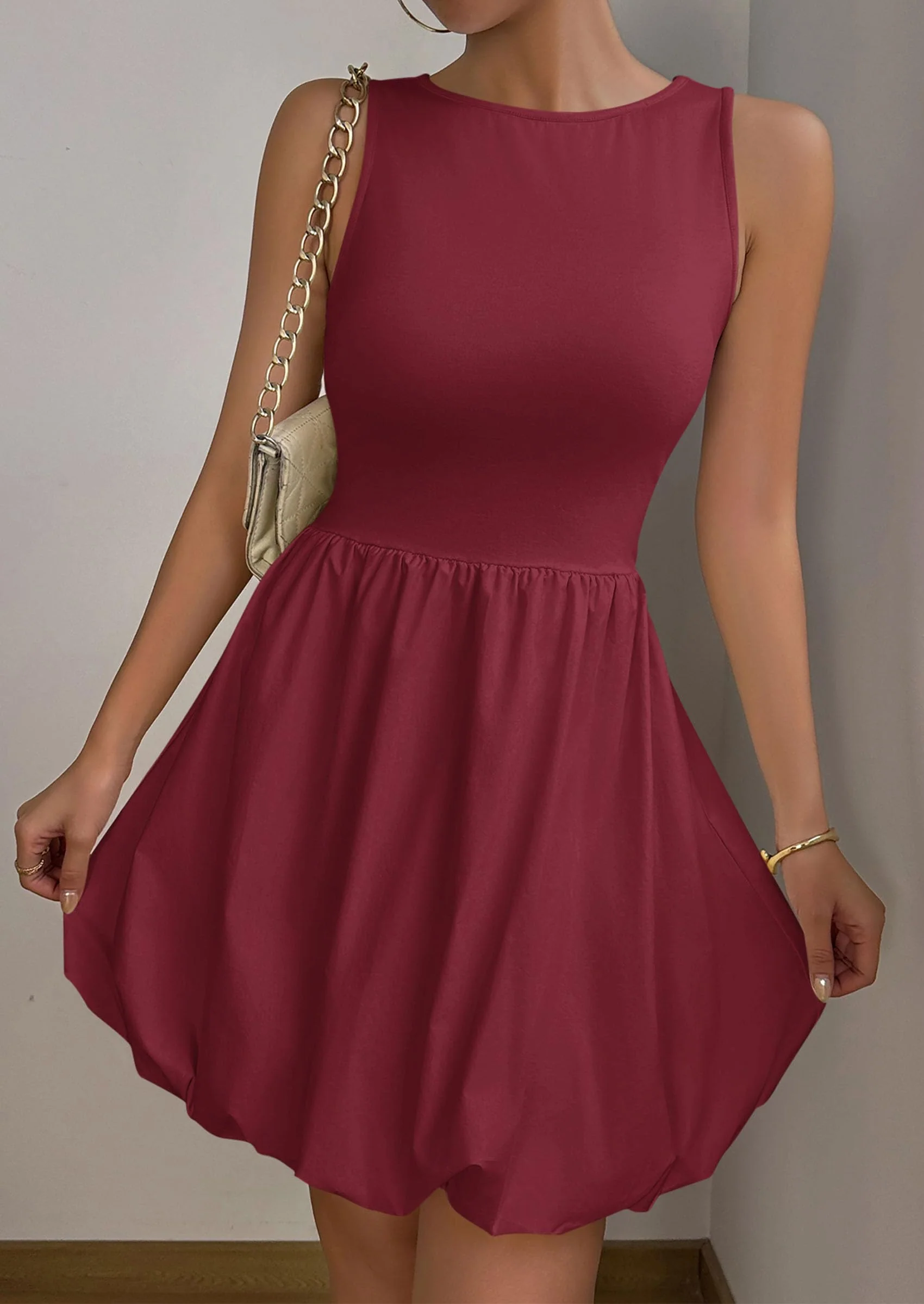 PRETTYGARDEN Summer Dresses for Women Casual Sleeveless Tank Mini Short Dress Crew Neck Bubble Sundress with Pockets - Image 65