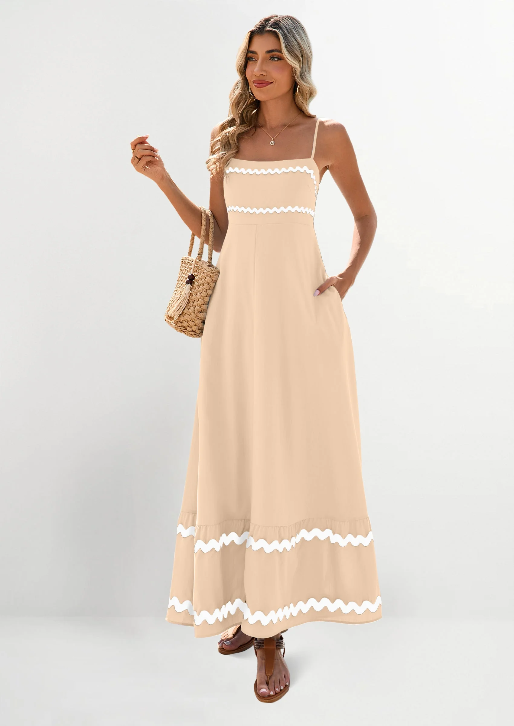 PRETTYGARDEN Women's Summer Flowy Maxi Dress Casual Sleeveless Spaghetti Strap Ruffle Beach Long Dresses - Image 14