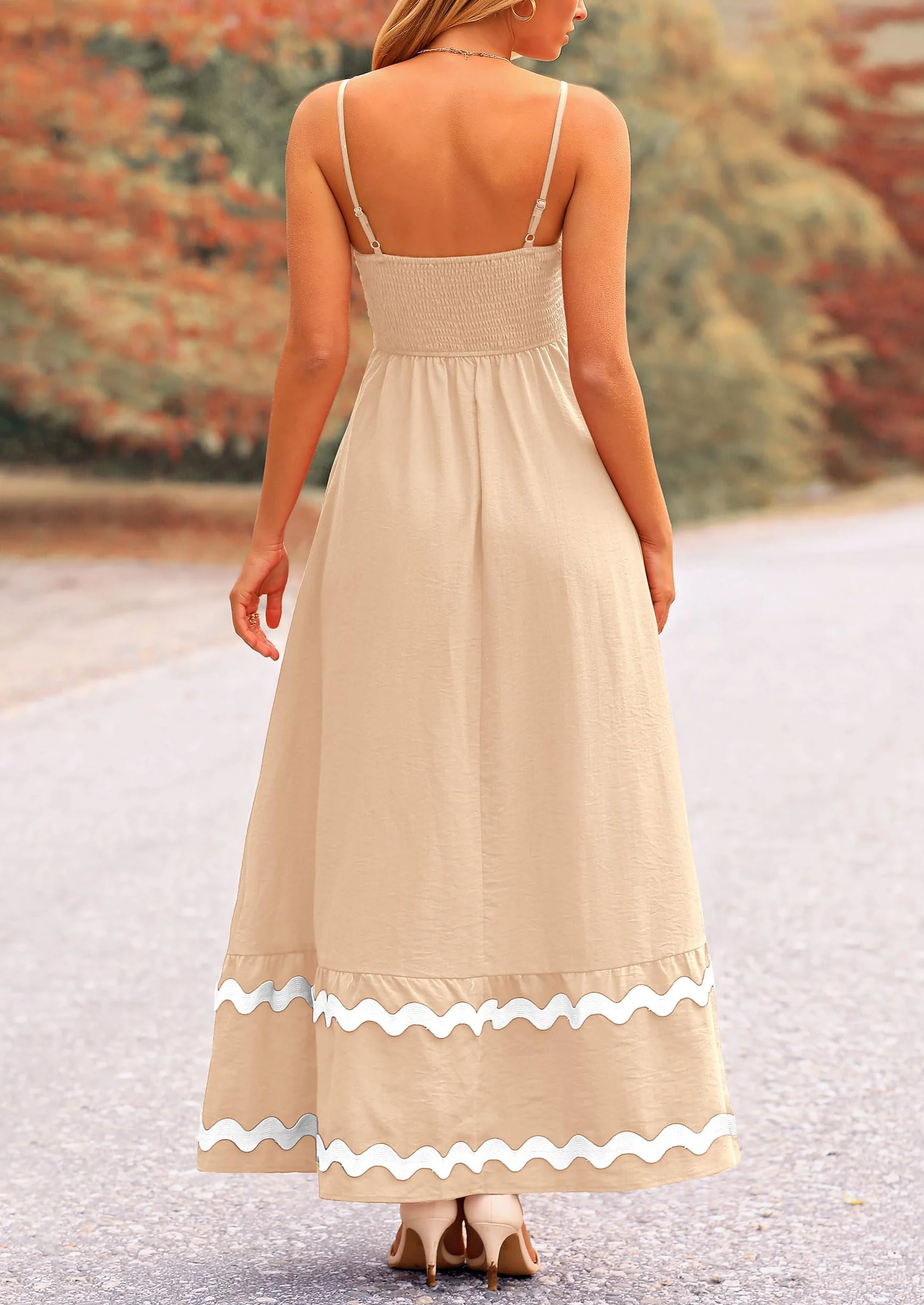 PRETTYGARDEN Women's Summer Flowy Maxi Dress Casual Sleeveless Spaghetti Strap Ruffle Beach Long Dresses - Image 15