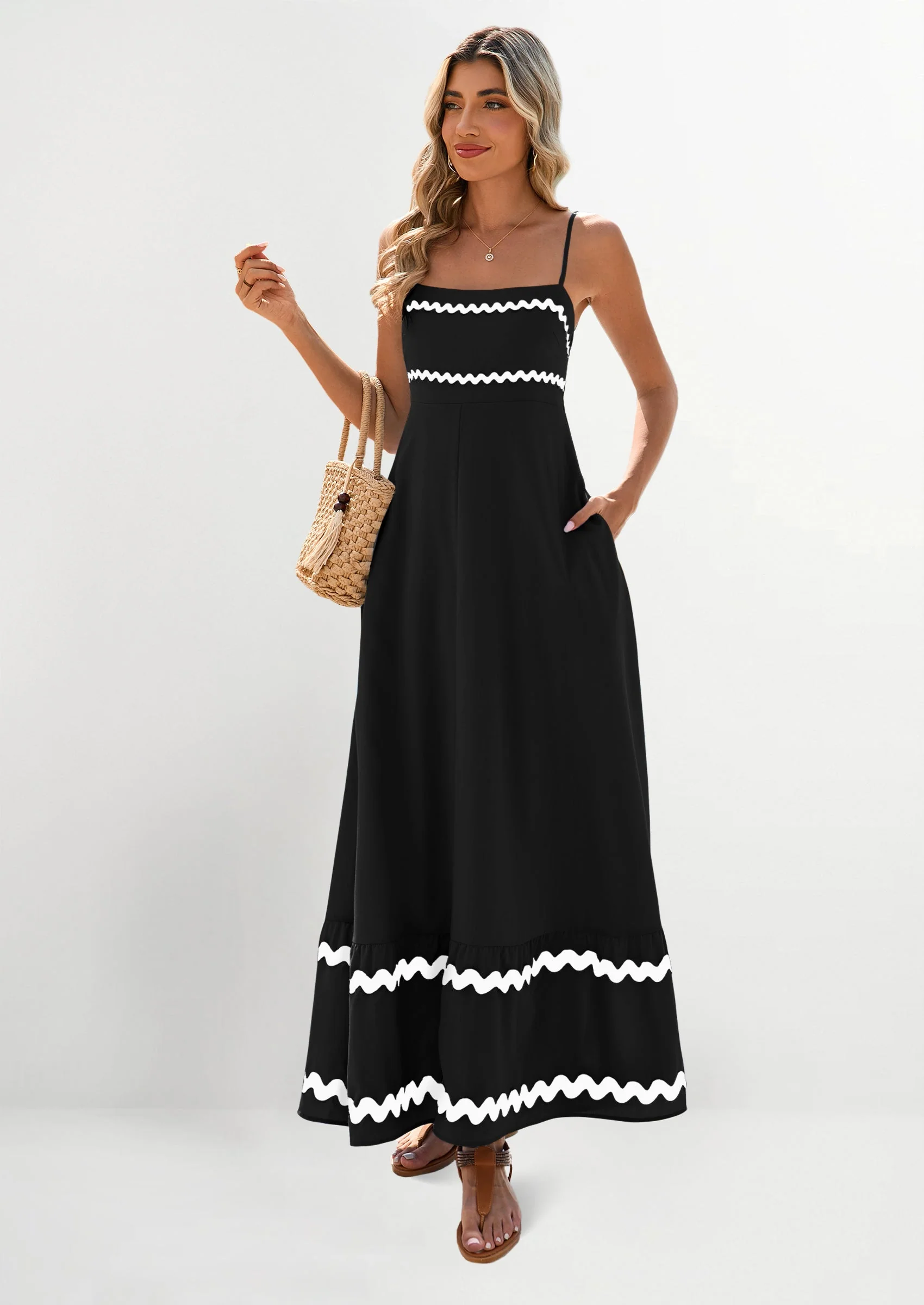 PRETTYGARDEN Women's Summer Flowy Maxi Dress Casual Sleeveless Spaghetti Strap Ruffle Beach Long Dresses - Image 21