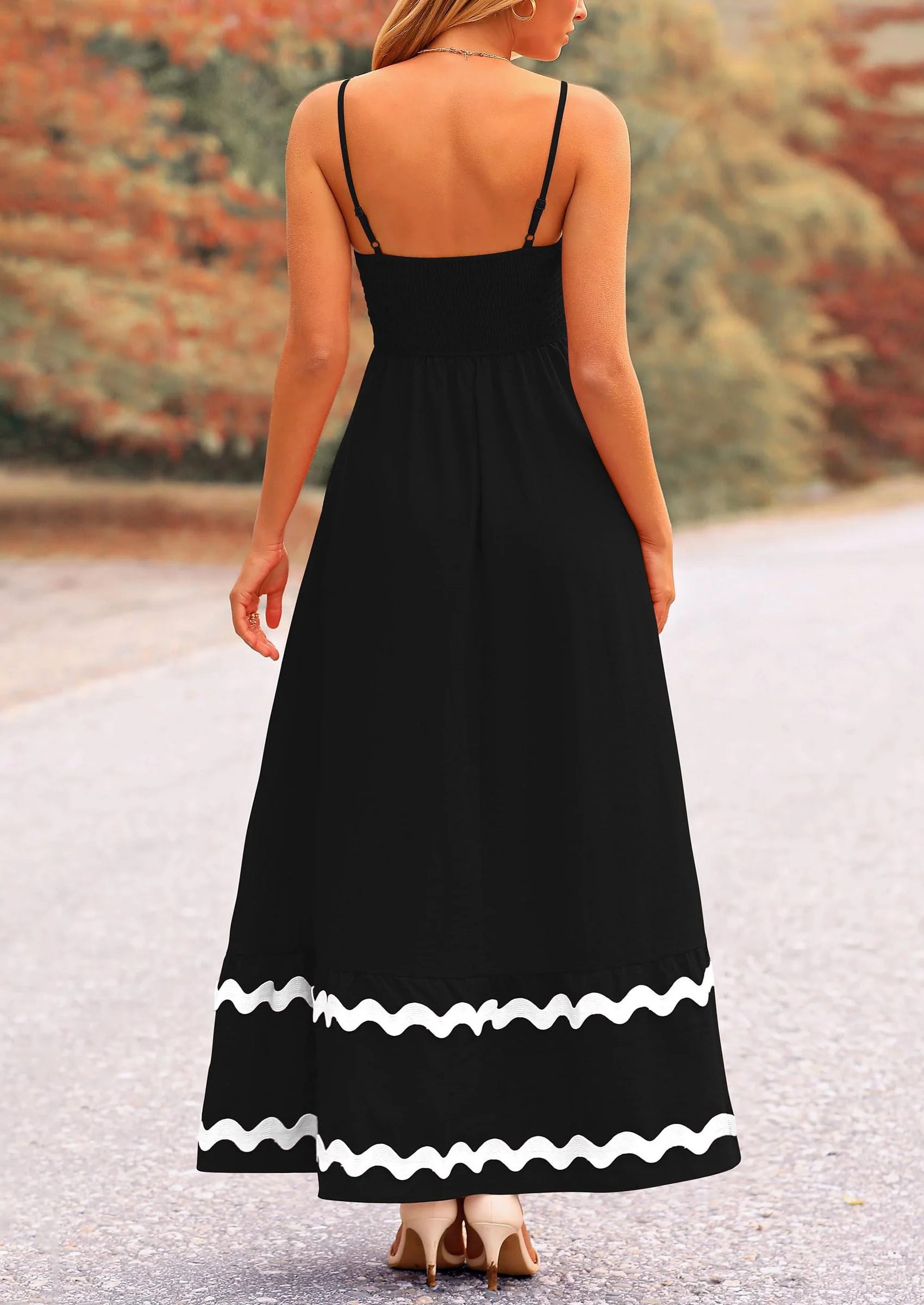 PRETTYGARDEN Women's Summer Flowy Maxi Dress Casual Sleeveless Spaghetti Strap Ruffle Beach Long Dresses - Image 22