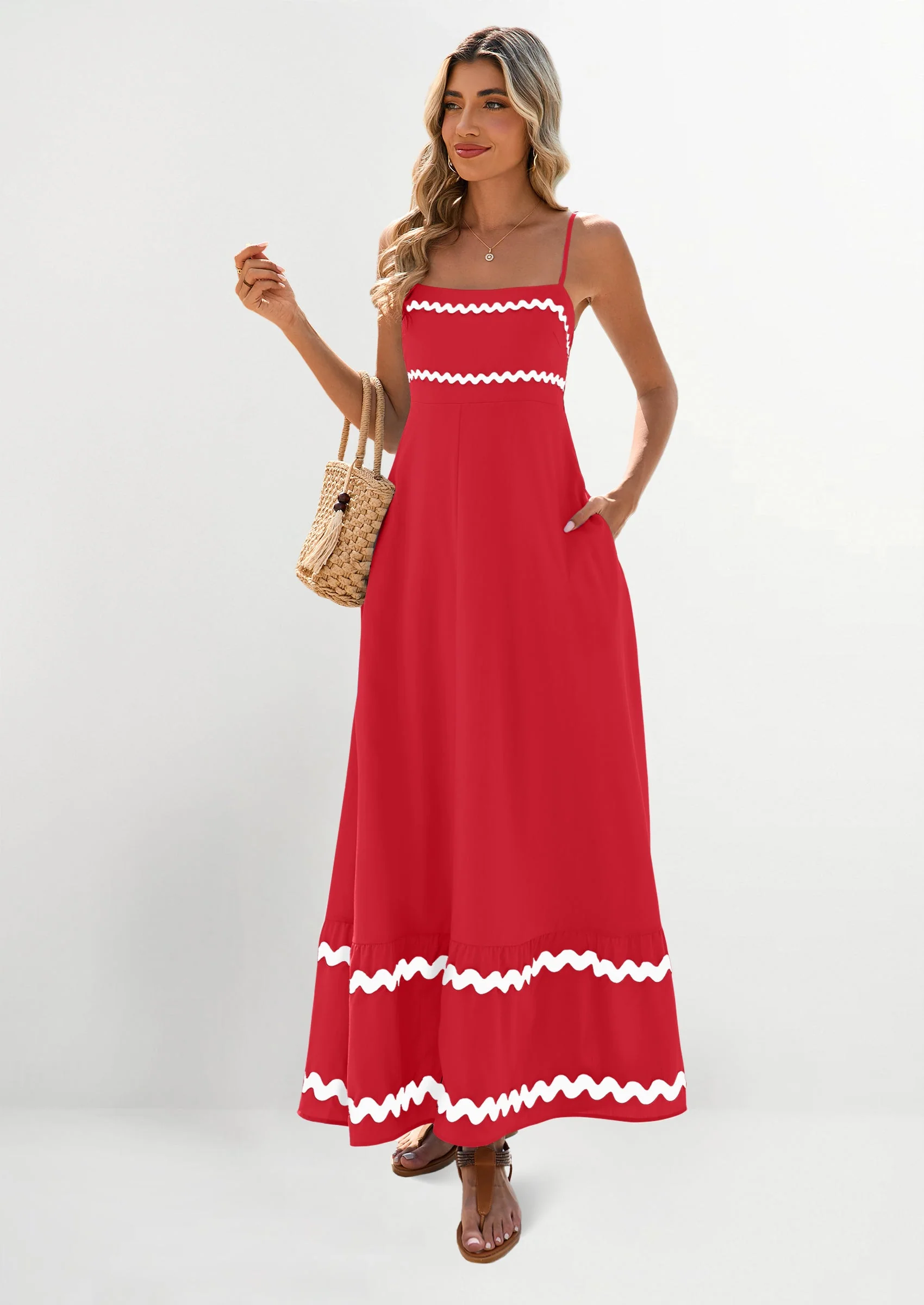 PRETTYGARDEN Women's Summer Flowy Maxi Dress Casual Sleeveless Spaghetti Strap Ruffle Beach Long Dresses - Image 27