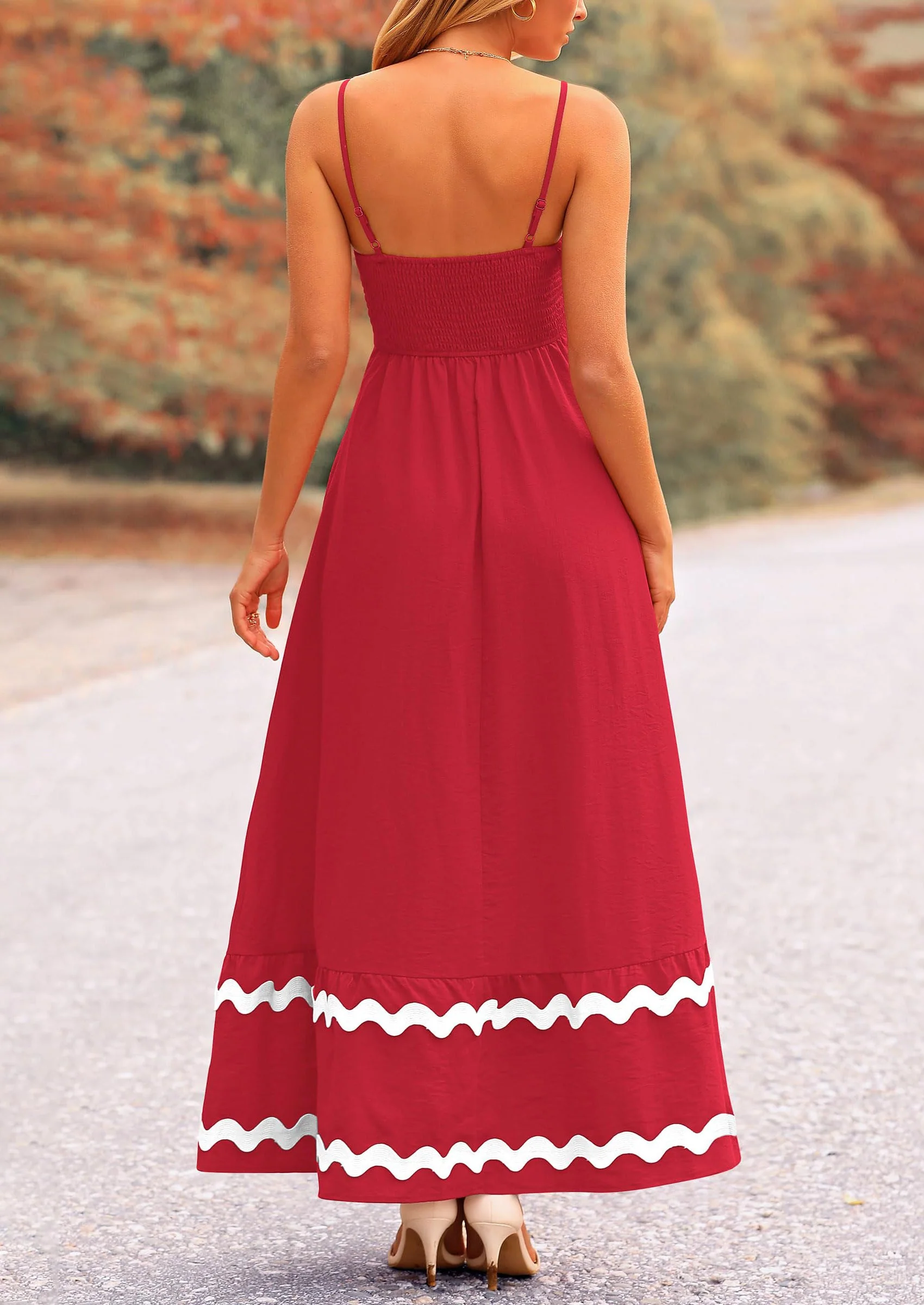 PRETTYGARDEN Women's Summer Flowy Maxi Dress Casual Sleeveless Spaghetti Strap Ruffle Beach Long Dresses - Image 28