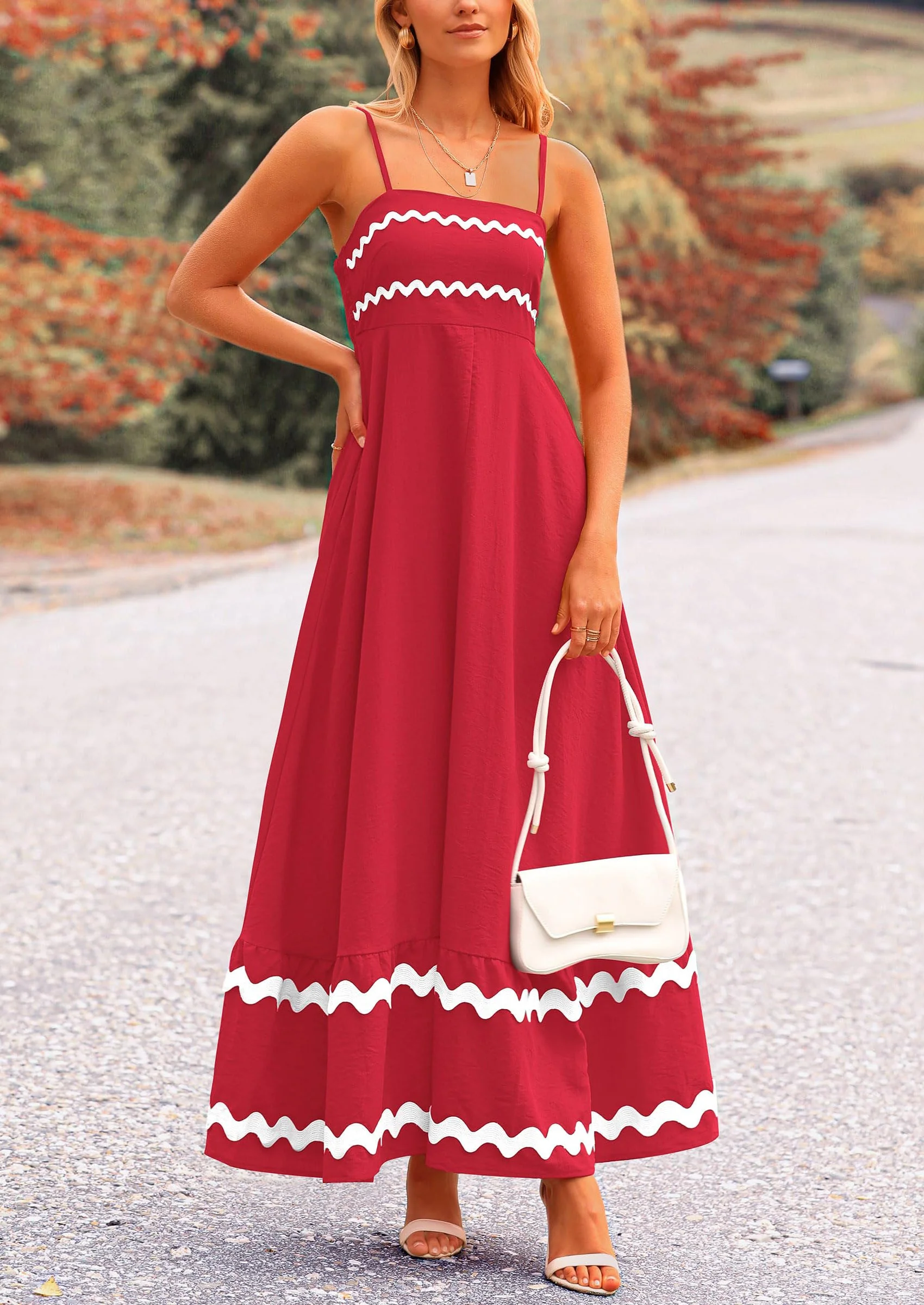 PRETTYGARDEN Women's Summer Flowy Maxi Dress Casual Sleeveless Spaghetti Strap Ruffle Beach Long Dresses - Image 29