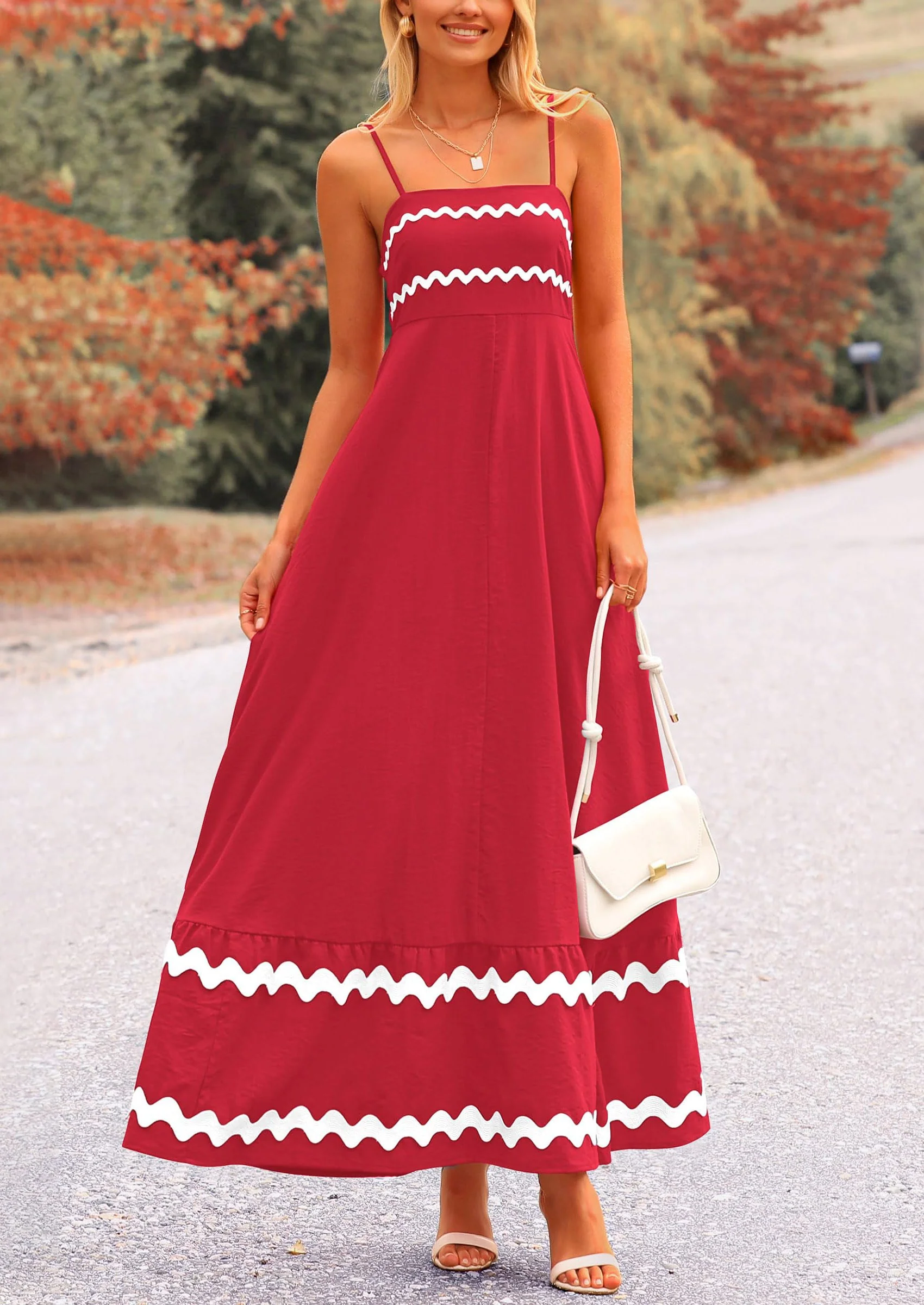 PRETTYGARDEN Women's Summer Flowy Maxi Dress Casual Sleeveless Spaghetti Strap Ruffle Beach Long Dresses - Image 31