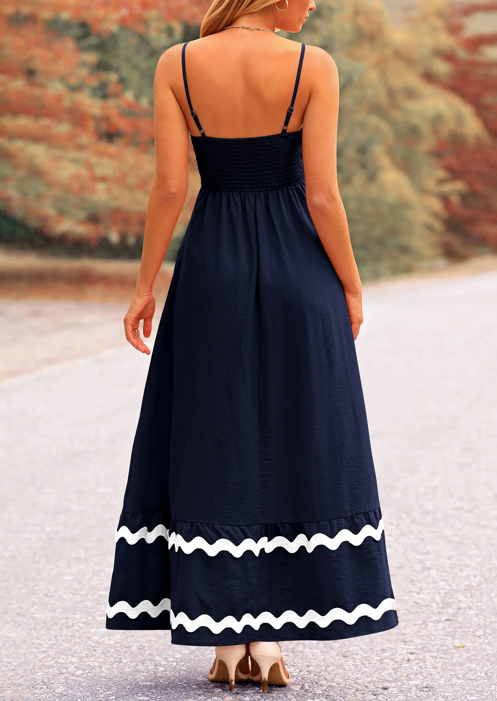 PRETTYGARDEN Women's Summer Flowy Maxi Dress Casual Sleeveless Spaghetti Strap Ruffle Beach Long Dresses - Image 34