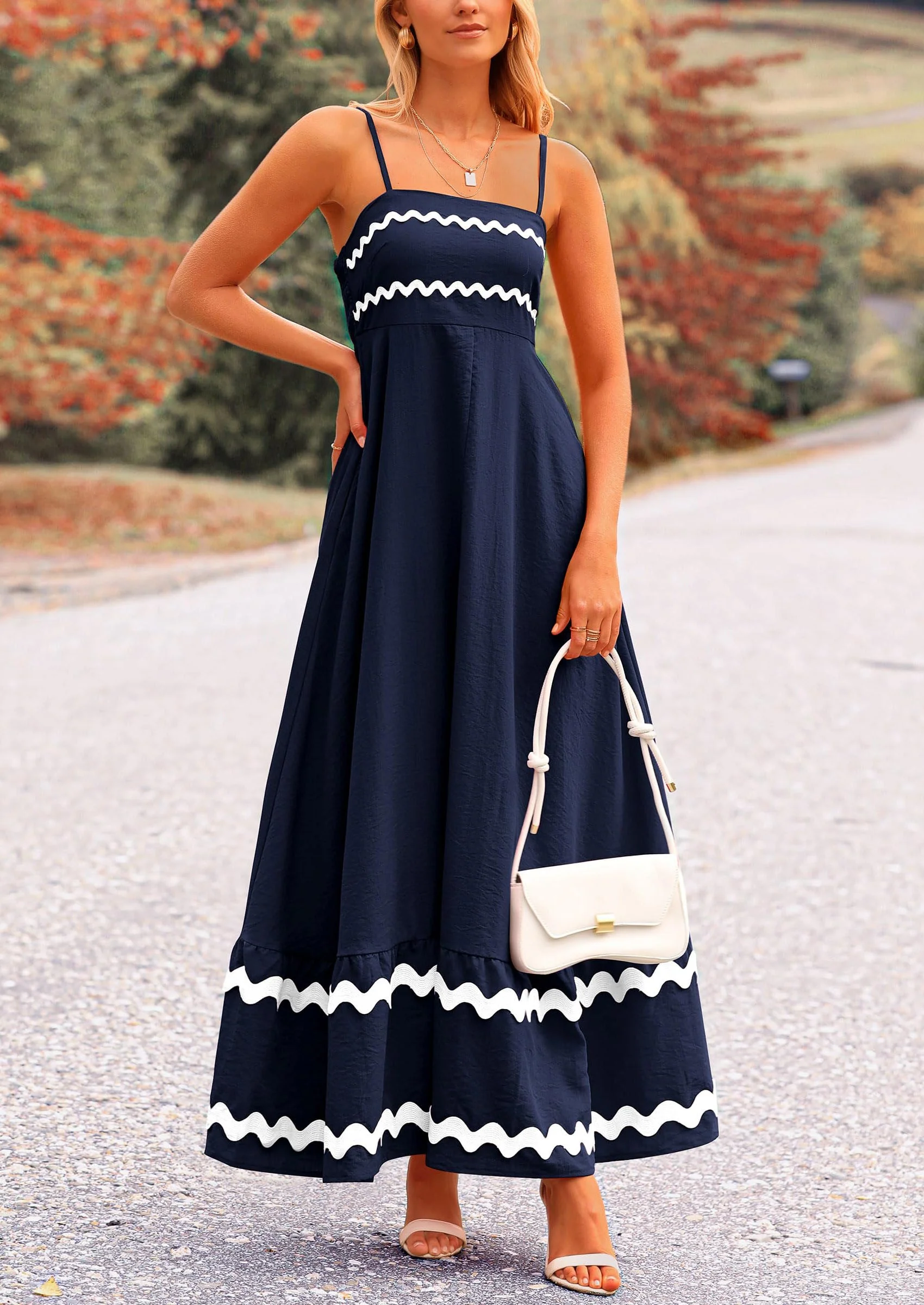 PRETTYGARDEN Women's Summer Flowy Maxi Dress Casual Sleeveless Spaghetti Strap Ruffle Beach Long Dresses - Image 35