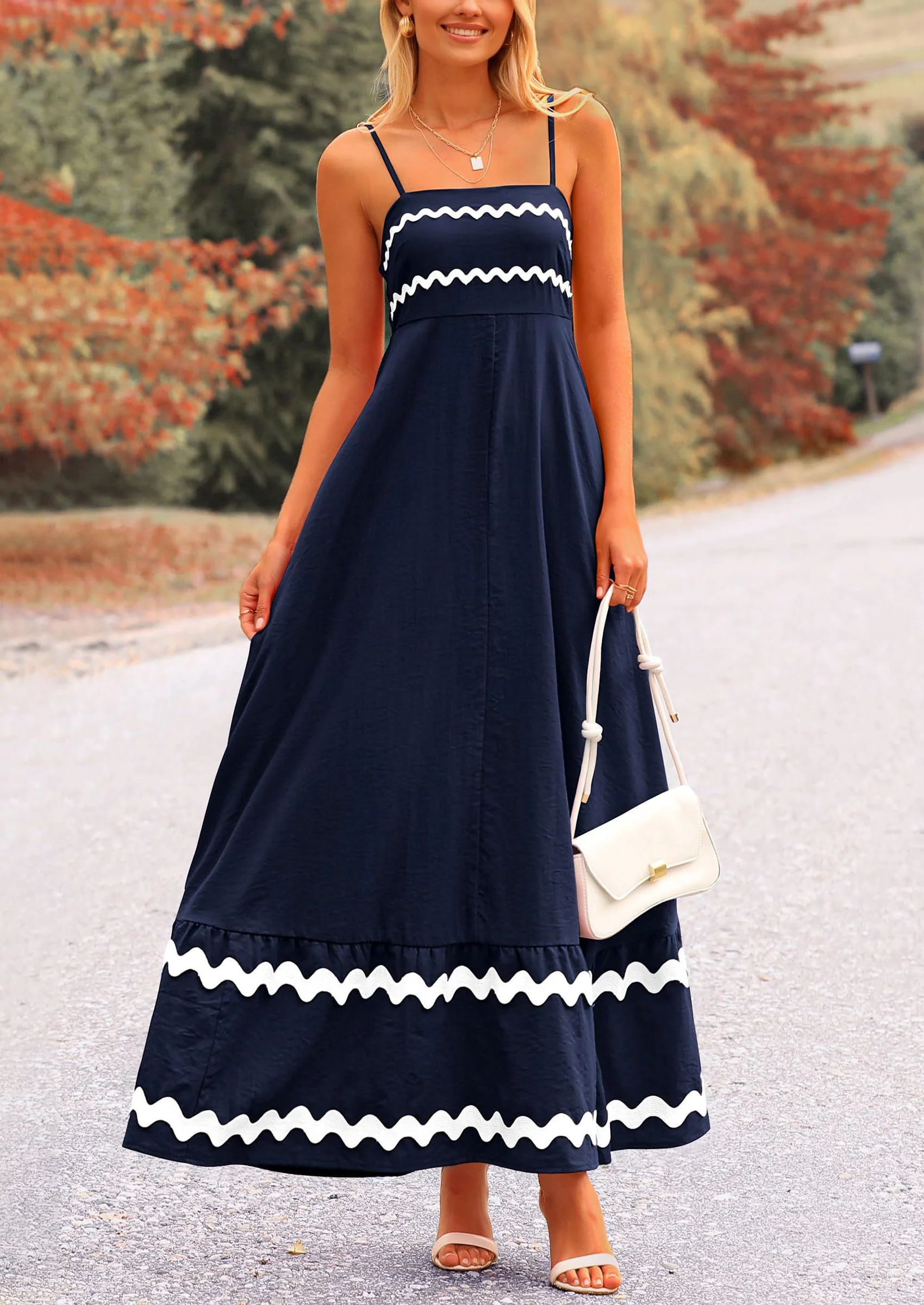 PRETTYGARDEN Women's Summer Flowy Maxi Dress Casual Sleeveless Spaghetti Strap Ruffle Beach Long Dresses - Image 38