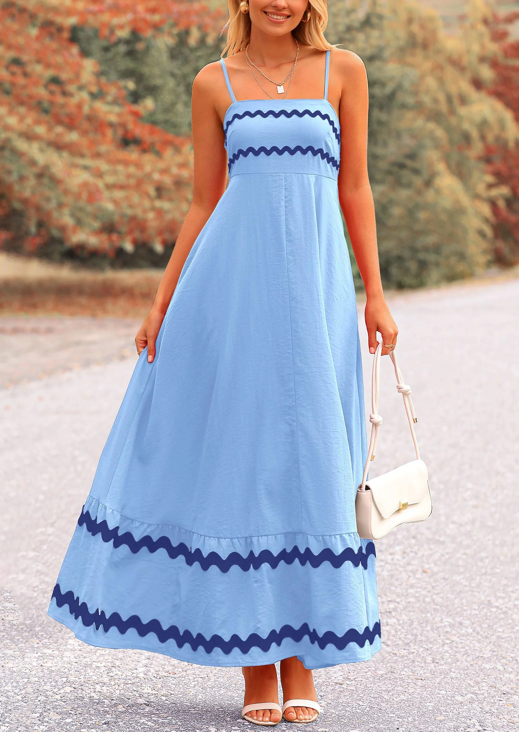 PRETTYGARDEN Women's Summer Flowy Maxi Dress Casual Sleeveless Spaghetti Strap Ruffle Beach Long Dresses - Image 4