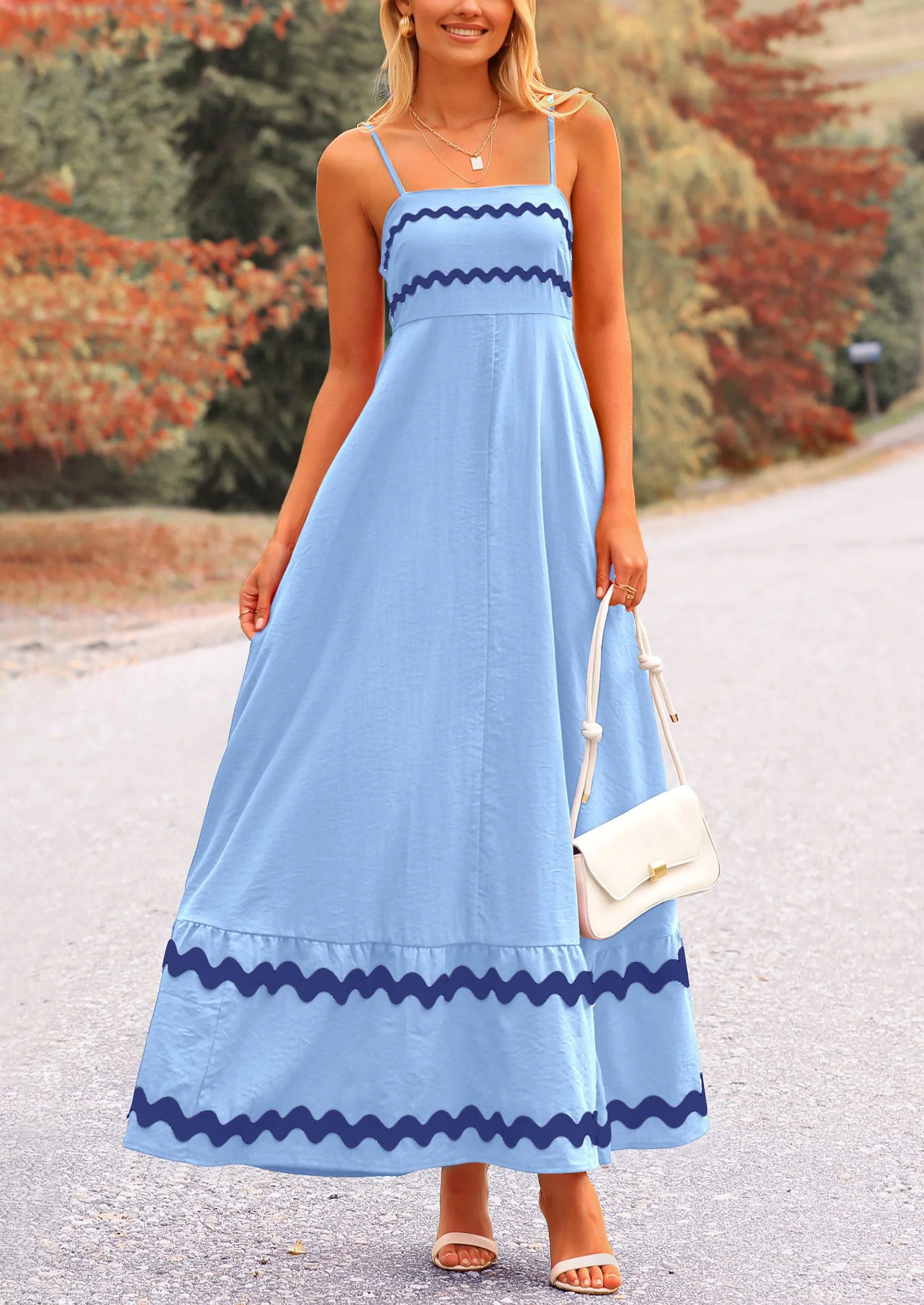 PRETTYGARDEN Women's Summer Flowy Maxi Dress Casual Sleeveless Spaghetti Strap Ruffle Beach Long Dresses - Image 5