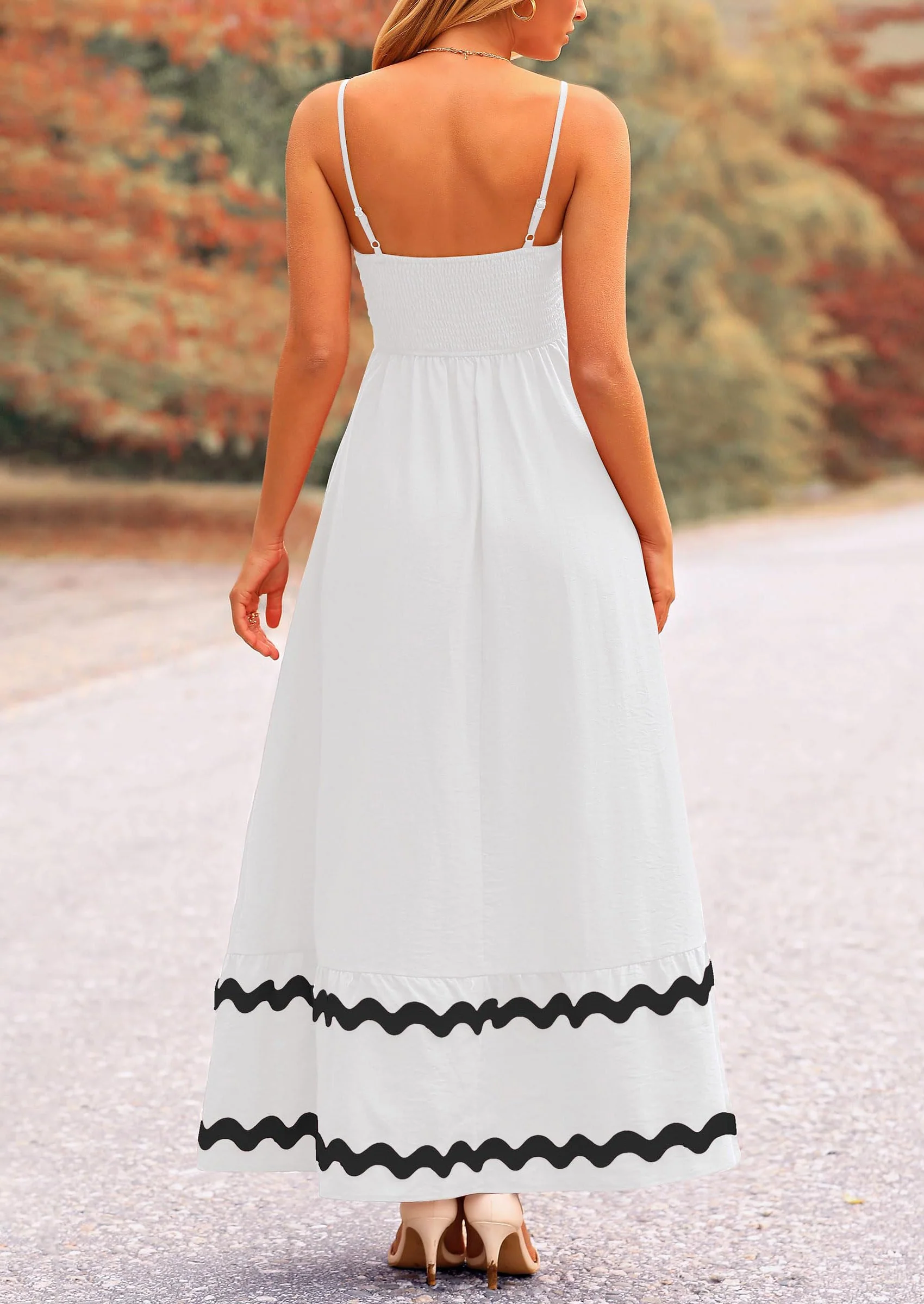 PRETTYGARDEN Women's Summer Flowy Maxi Dress Casual Sleeveless Spaghetti Strap Ruffle Beach Long Dresses - Image 9