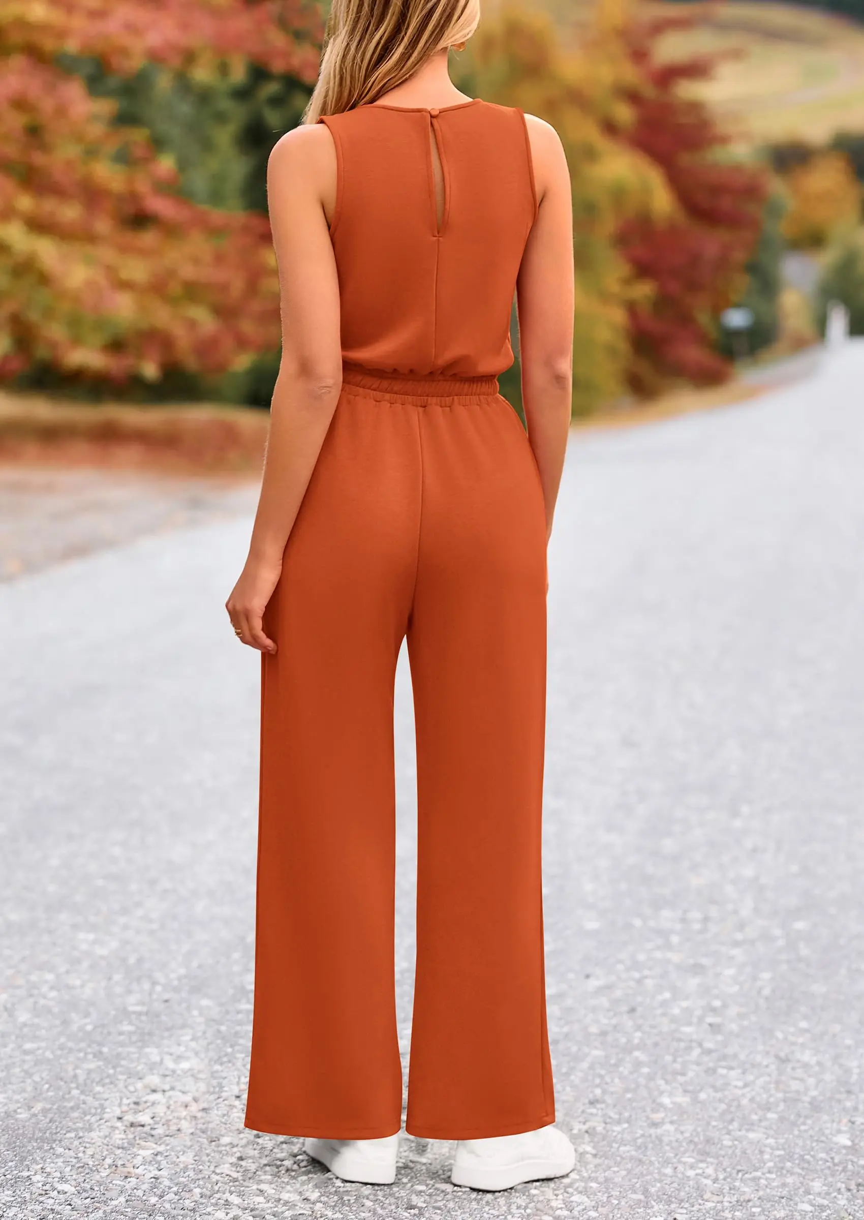 PRETTYGARDEN Womens Jumpsuits Summer Casual One Piece Outfits Sleeveless Wide Leg Long Pants Rompers - Image 24