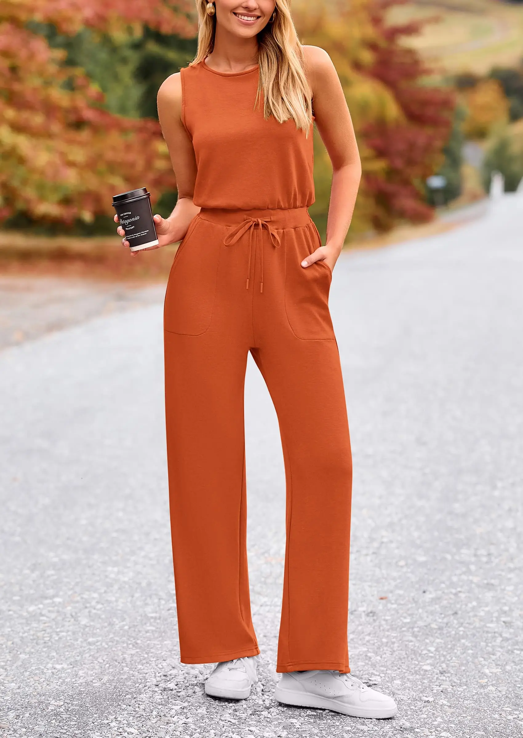 PRETTYGARDEN Womens Jumpsuits Summer Casual One Piece Outfits Sleeveless Wide Leg Long Pants Rompers - Image 25