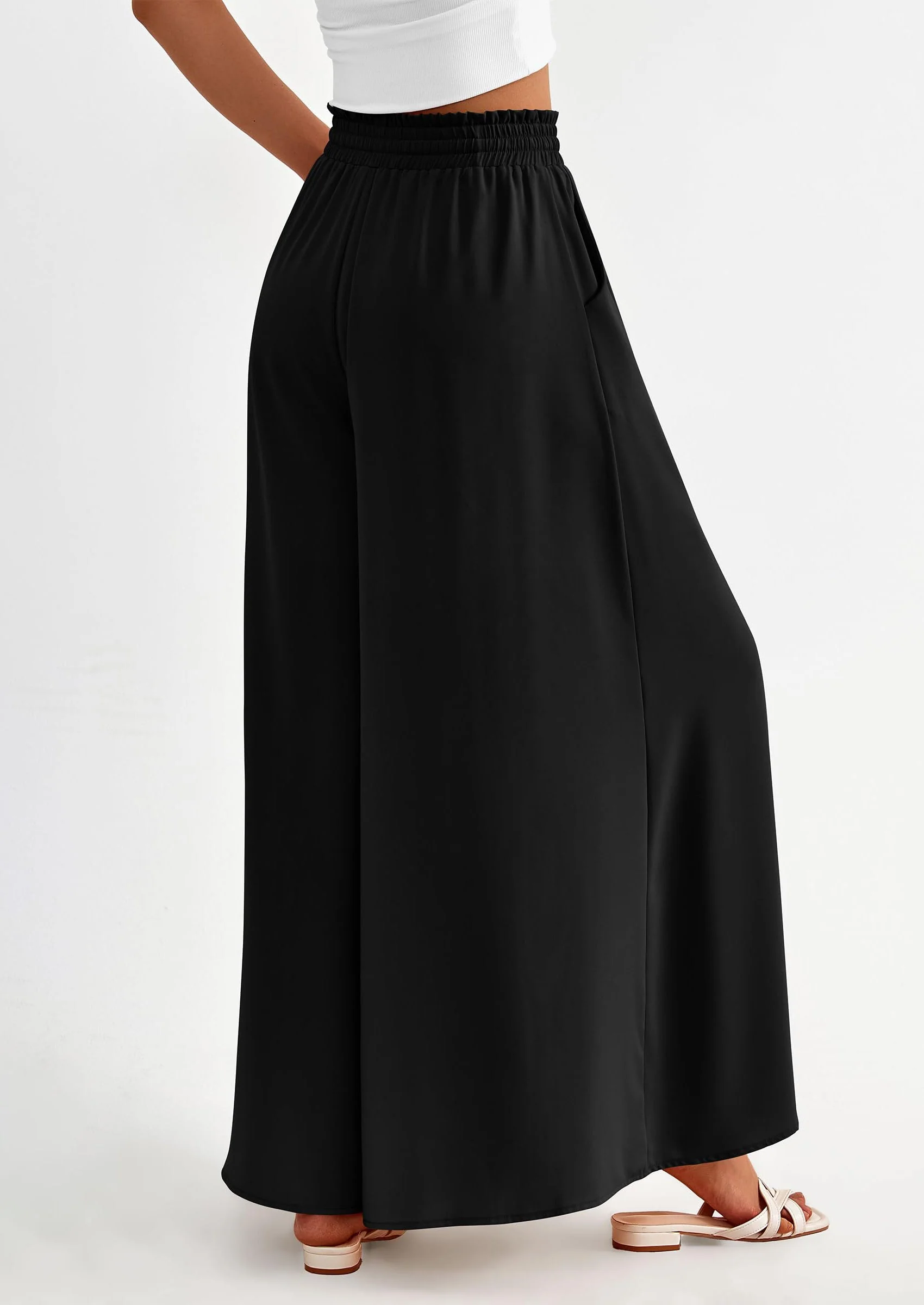 PRETTYGARDEN Women's Summer Wide Leg Palazzo Pants High Waisted Flowy Pockets Trendy Casual Lounge Boho Beach Trousers - Image 11