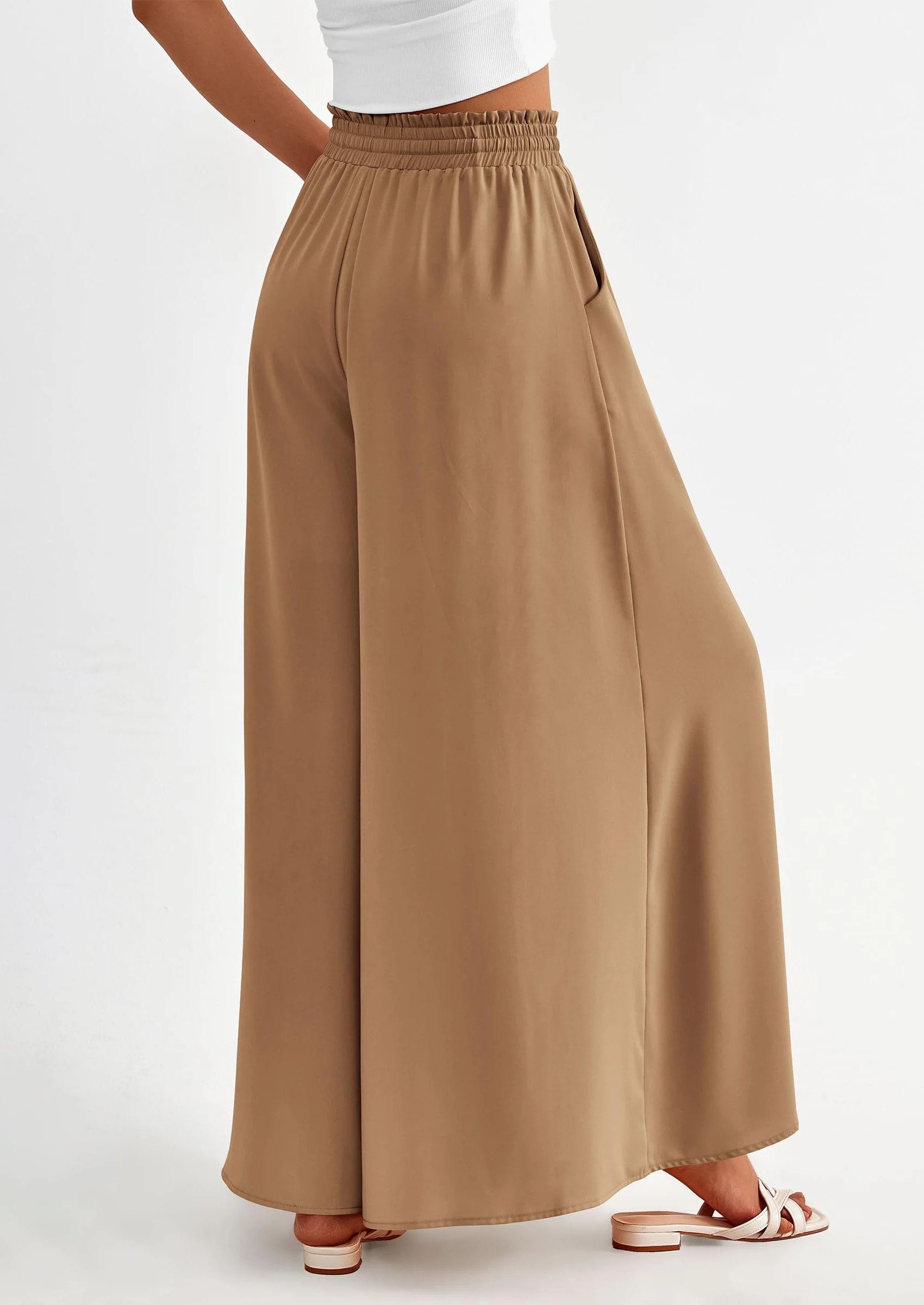 PRETTYGARDEN Women's Summer Wide Leg Palazzo Pants High Waisted Flowy Pockets Trendy Casual Lounge Boho Beach Trousers - Image 35