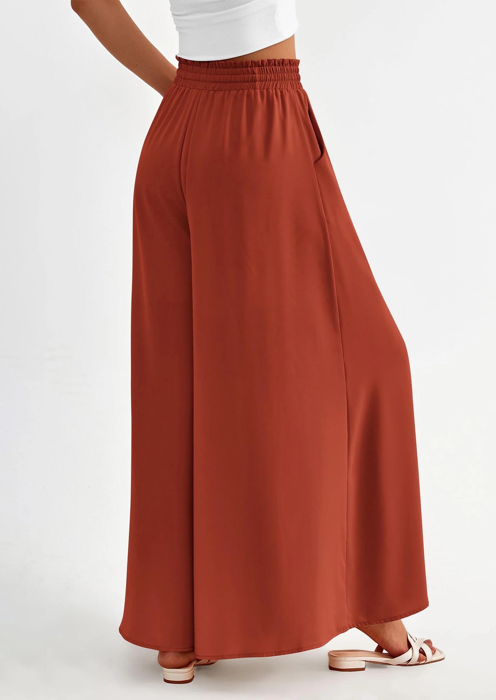 PRETTYGARDEN Women's Summer Wide Leg Palazzo Pants High Waisted Flowy Pockets Trendy Casual Lounge Boho Beach Trousers - Image 65