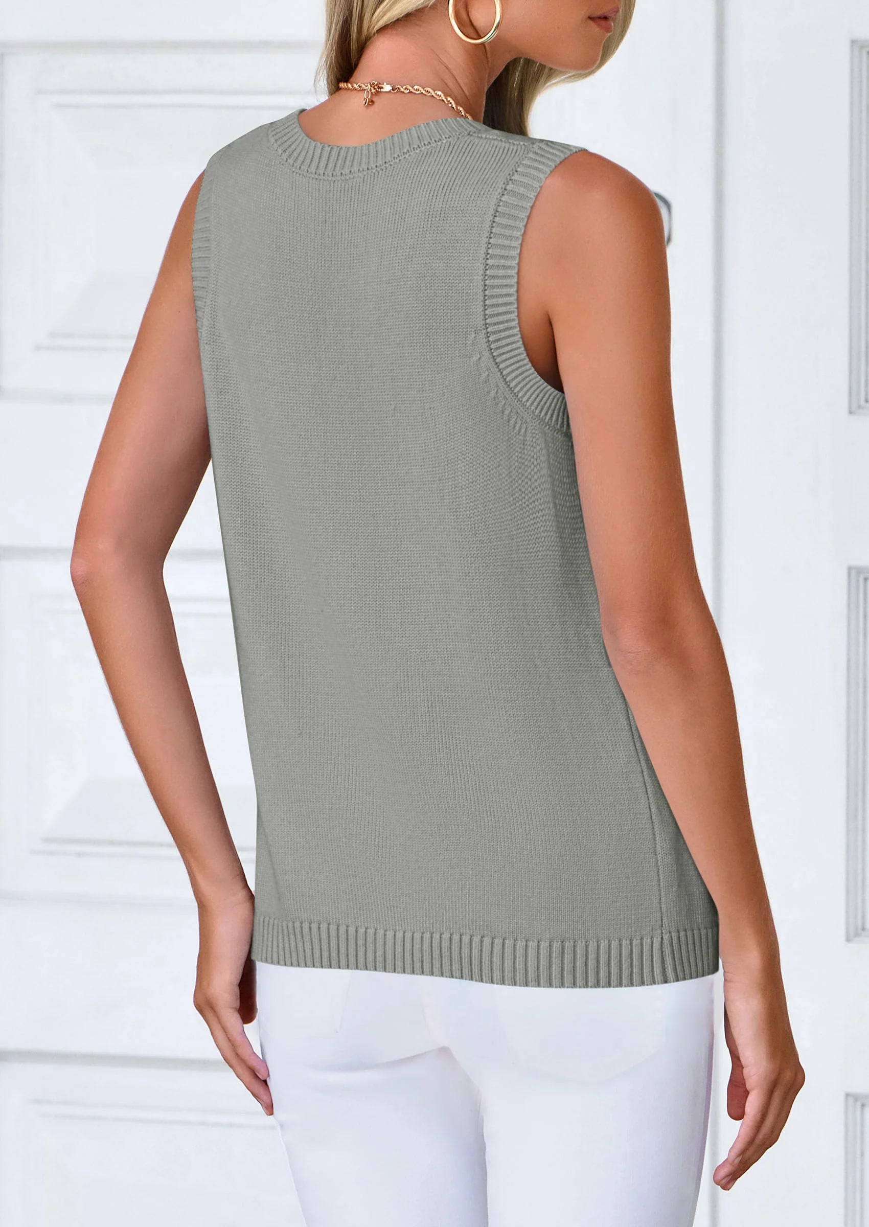 PRETTYGARDEN Sweater Vest Women Spring Summer Casual Lightweight Knit Sleeveless Button Down Tank Tops Trendy Clothes - Image 11