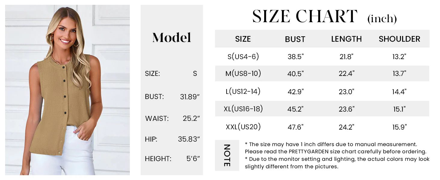 PRETTYGARDEN Sweater Vest Women Spring Summer Casual Lightweight Knit Sleeveless Button Down Tank Tops Trendy Clothes - Image 9