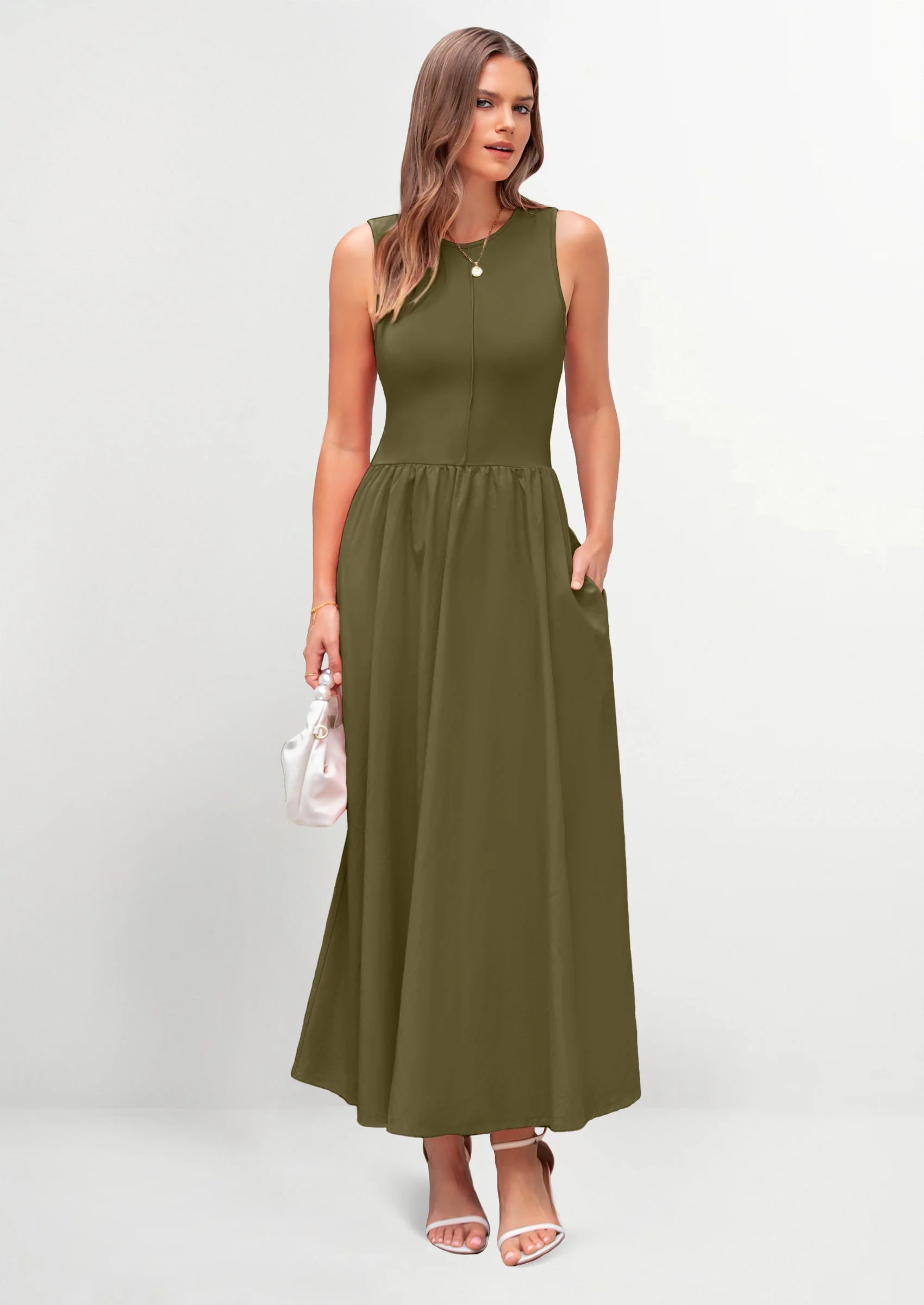 PRETTYGARDEN Women Maxi Dresses Casual Sleeveless Patchwork Knit Tank Dress Flowy Beach Sundress Long Dress - Image 10