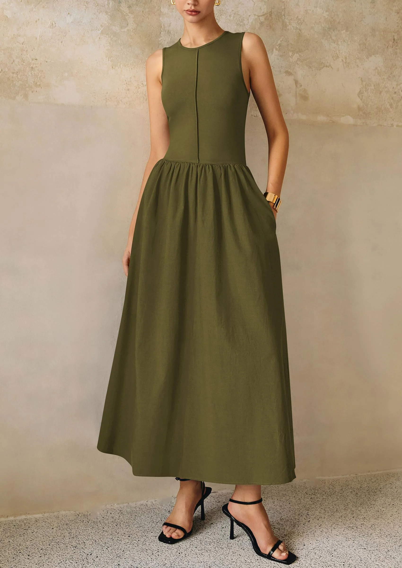 PRETTYGARDEN Women Maxi Dresses Casual Sleeveless Patchwork Knit Tank Dress Flowy Beach Sundress Long Dress - Image 12