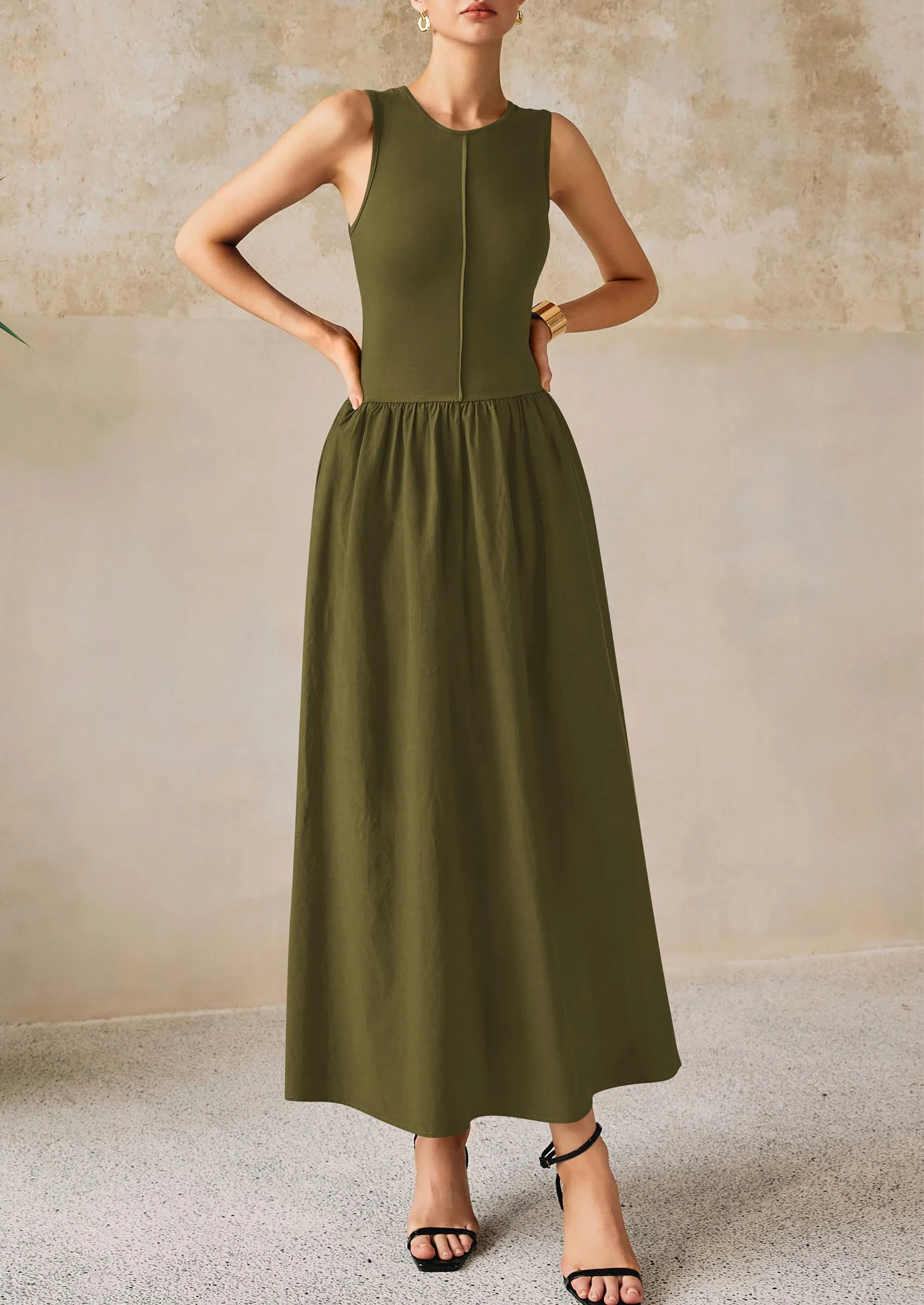 PRETTYGARDEN Women Maxi Dresses Casual Sleeveless Patchwork Knit Tank Dress Flowy Beach Sundress Long Dress - Image 13