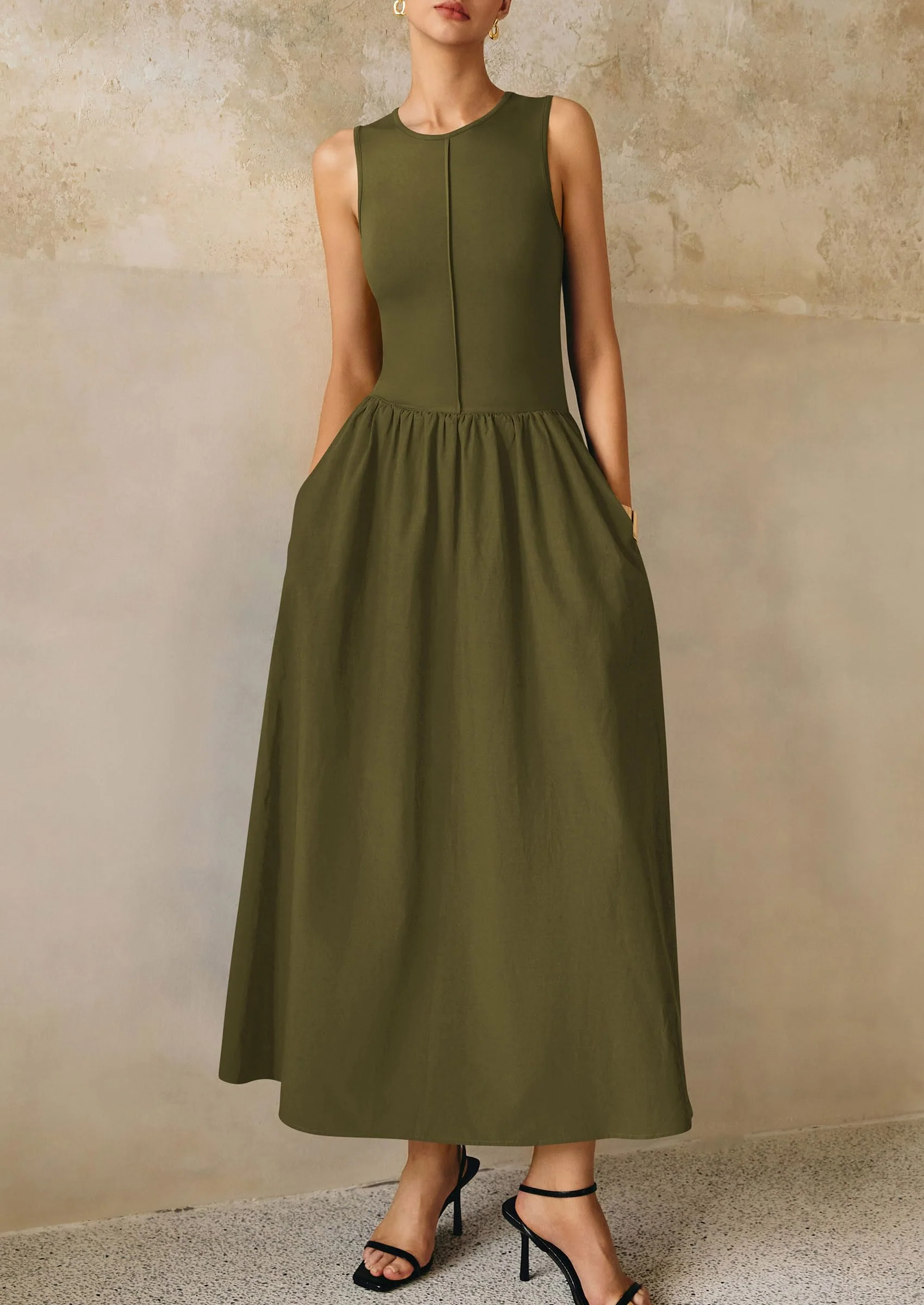 PRETTYGARDEN Women Maxi Dresses Casual Sleeveless Patchwork Knit Tank Dress Flowy Beach Sundress Long Dress - Image 14