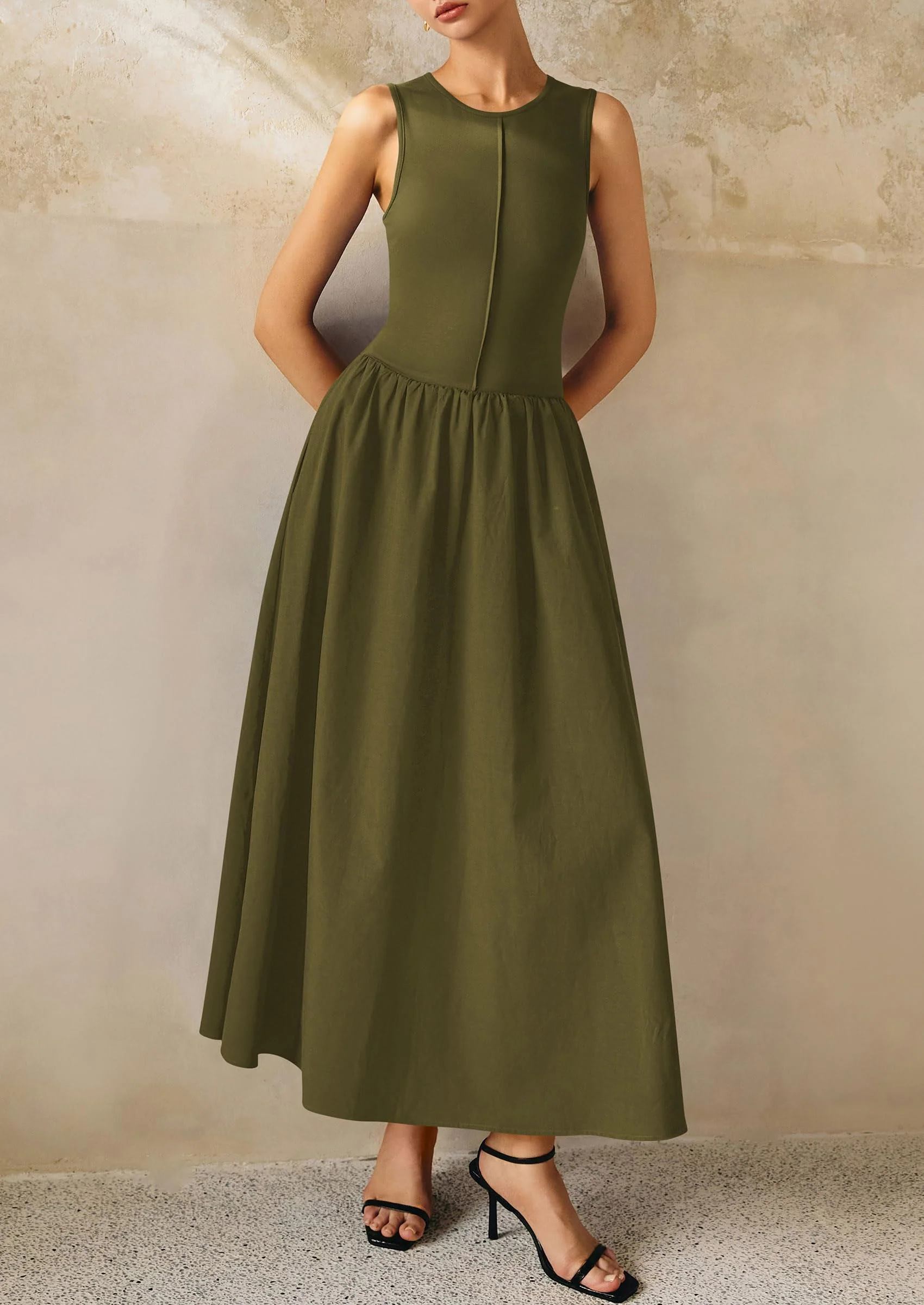 PRETTYGARDEN Women Maxi Dresses Casual Sleeveless Patchwork Knit Tank Dress Flowy Beach Sundress Long Dress - Image 15