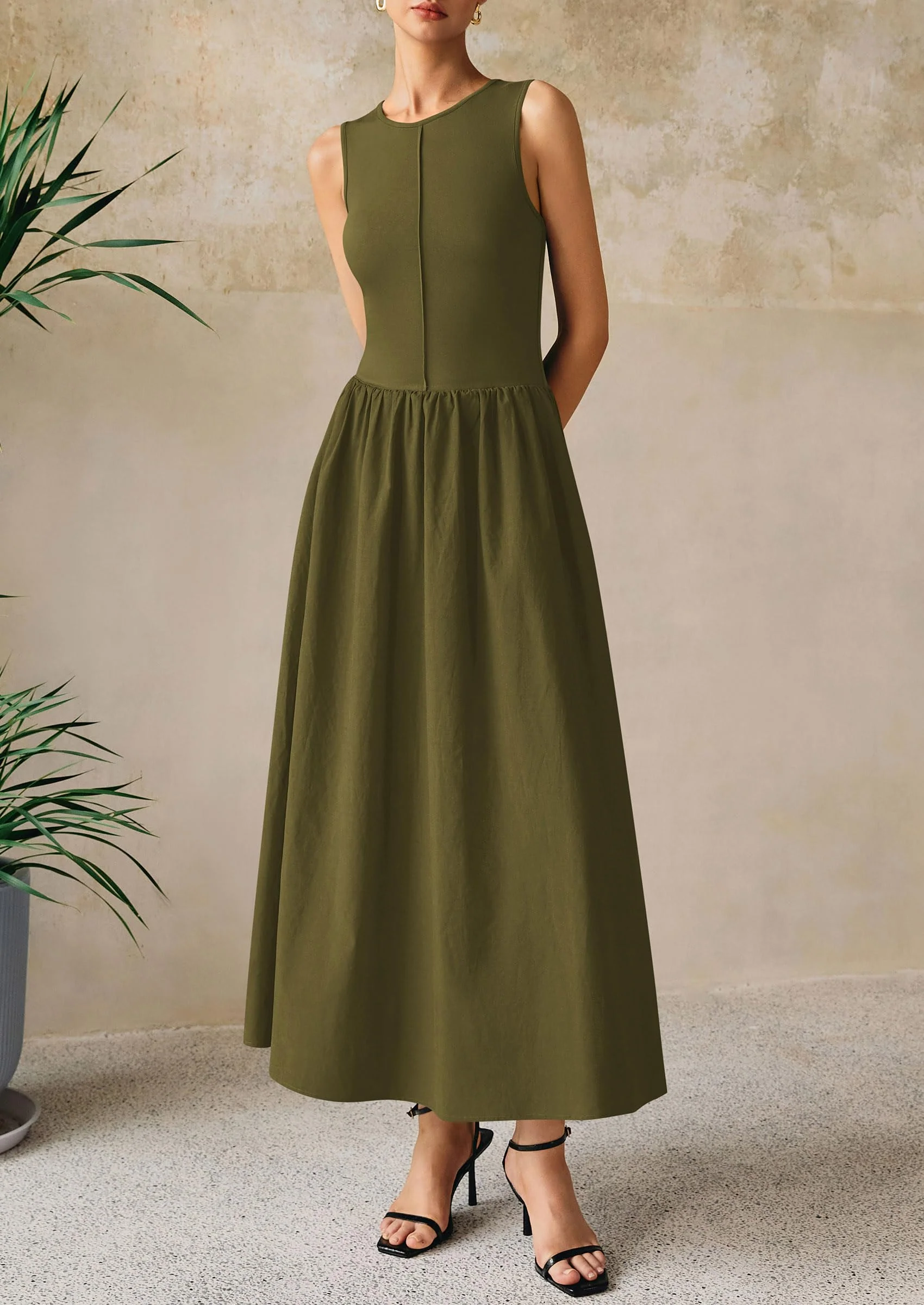 PRETTYGARDEN Women Maxi Dresses Casual Sleeveless Patchwork Knit Tank Dress Flowy Beach Sundress Long Dress - Image 16