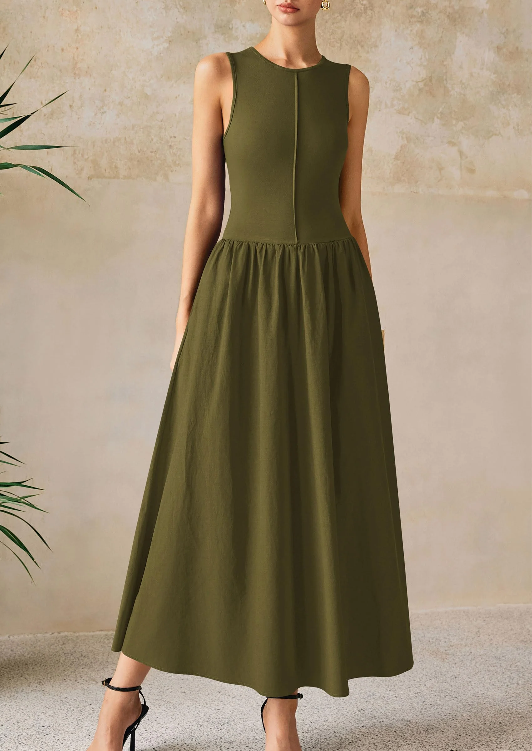 PRETTYGARDEN Women Maxi Dresses Casual Sleeveless Patchwork Knit Tank Dress Flowy Beach Sundress Long Dress - Image 17