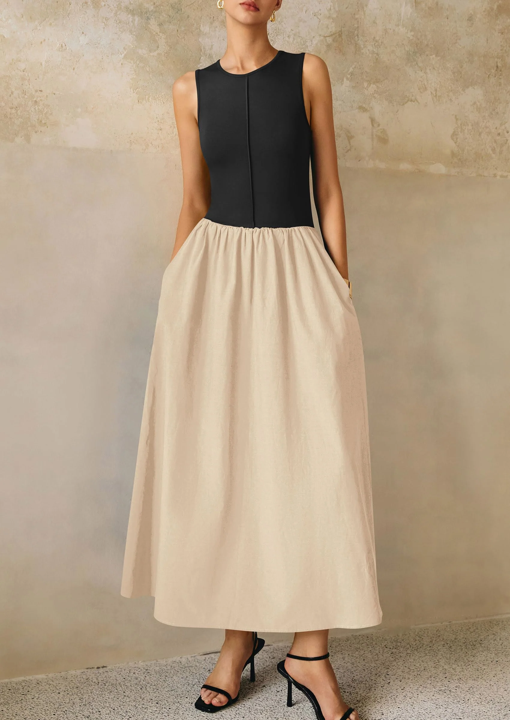 PRETTYGARDEN Women Maxi Dresses Casual Sleeveless Patchwork Knit Tank Dress Flowy Beach Sundress Long Dress - Image 18