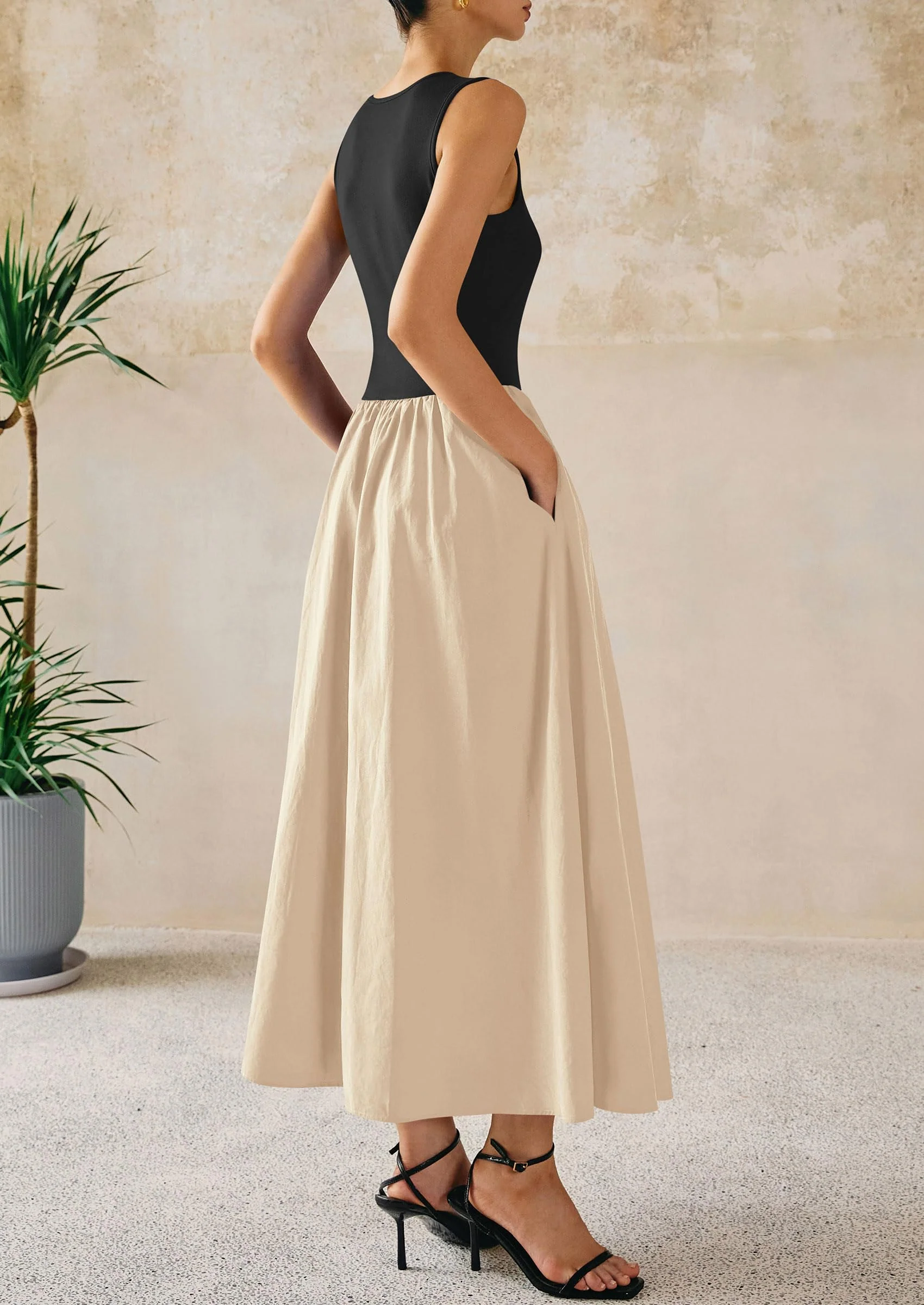 PRETTYGARDEN Women Maxi Dresses Casual Sleeveless Patchwork Knit Tank Dress Flowy Beach Sundress Long Dress - Image 19