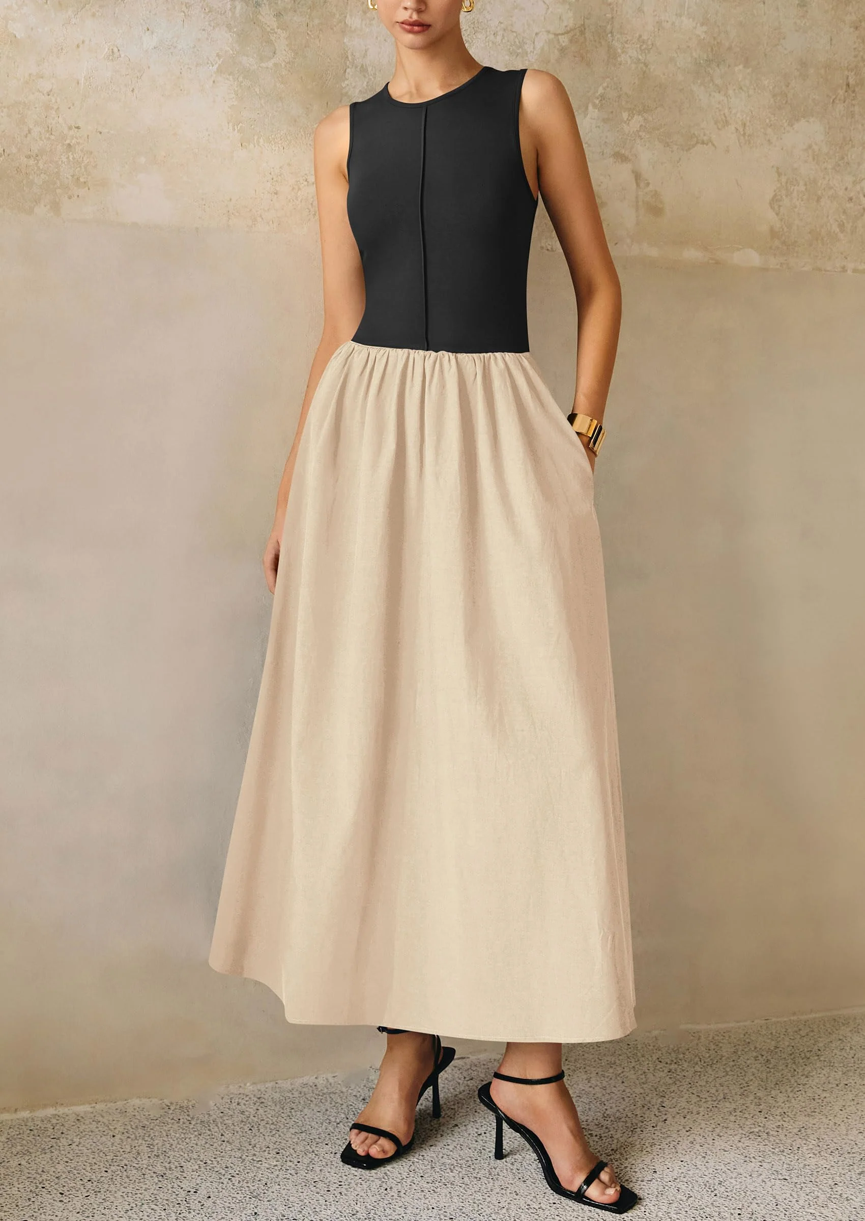 PRETTYGARDEN Women Maxi Dresses Casual Sleeveless Patchwork Knit Tank Dress Flowy Beach Sundress Long Dress - Image 20