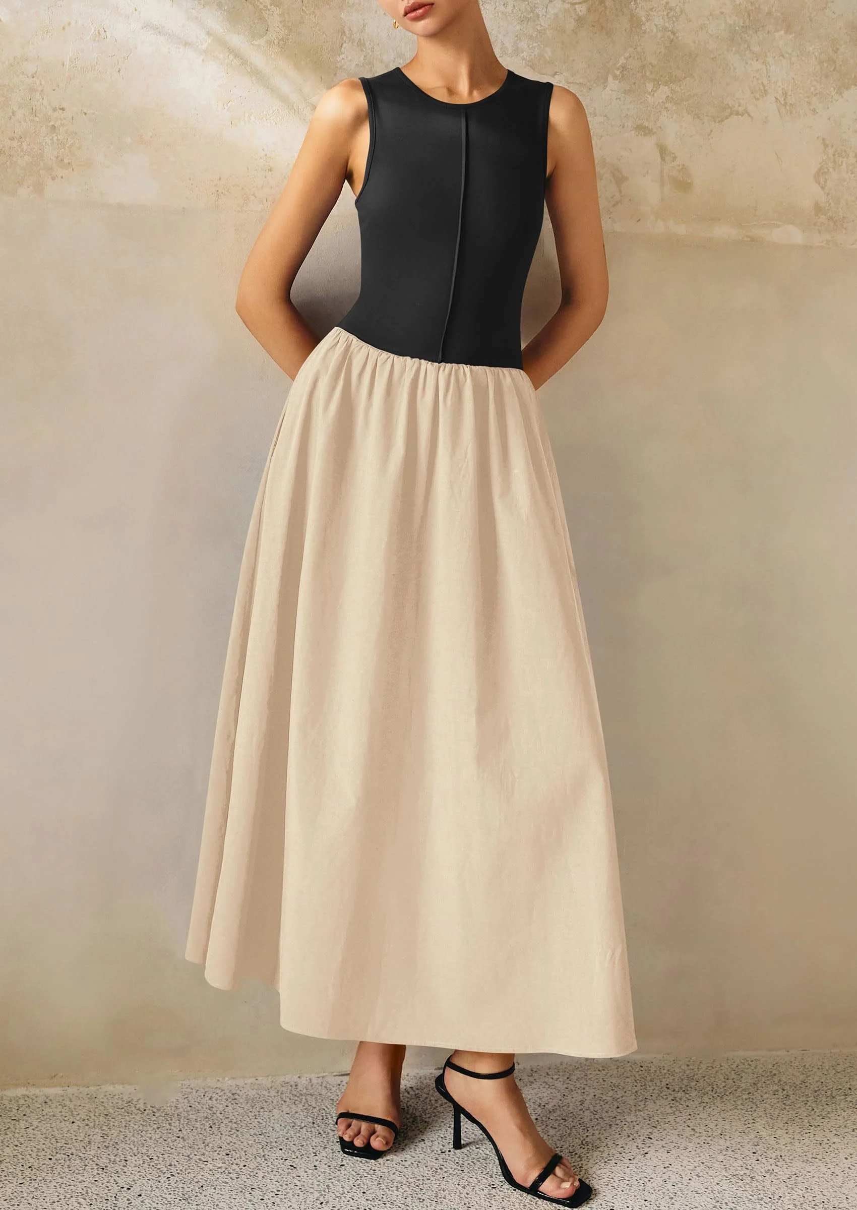 PRETTYGARDEN Women Maxi Dresses Casual Sleeveless Patchwork Knit Tank Dress Flowy Beach Sundress Long Dress - Image 21