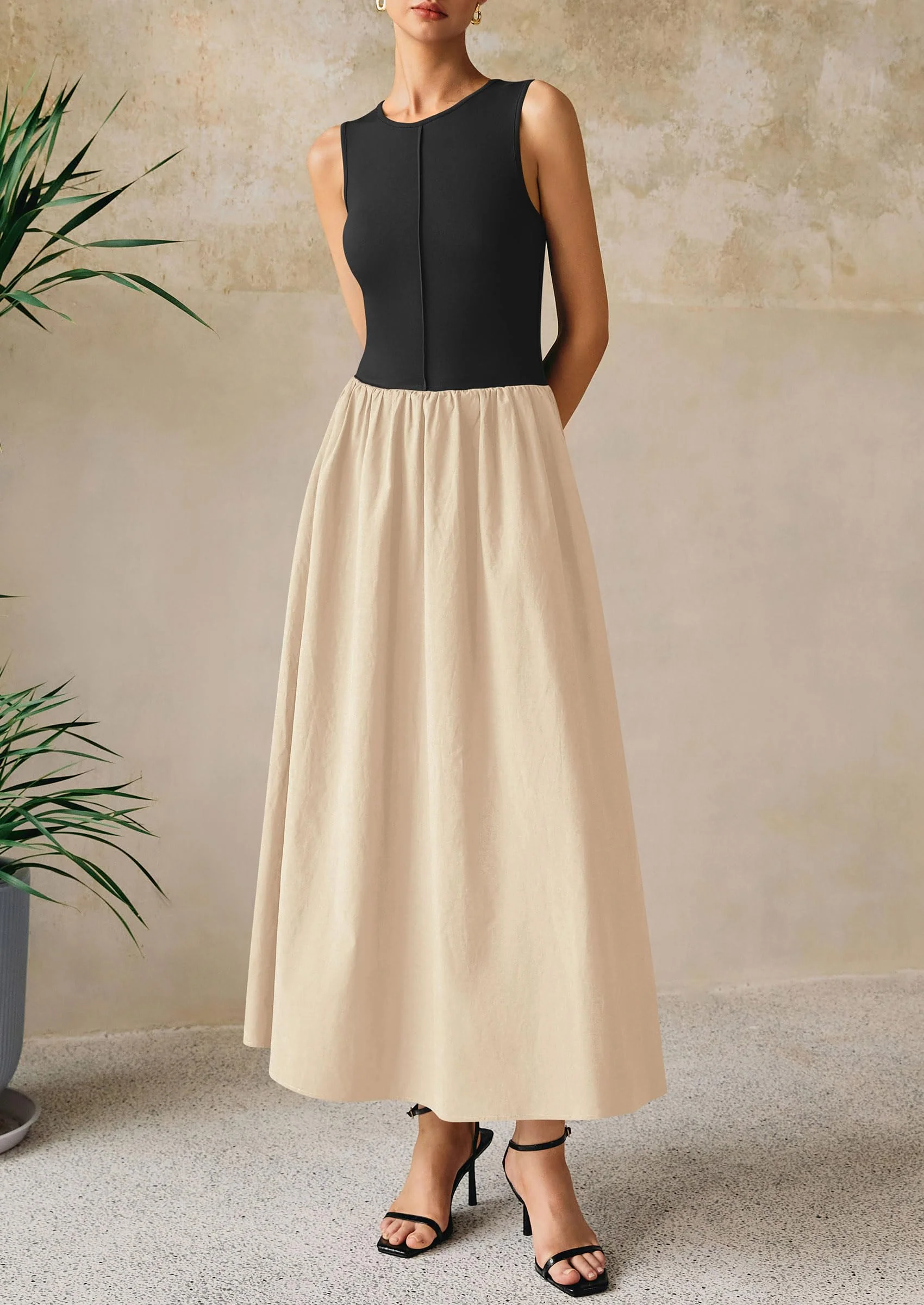 PRETTYGARDEN Women Maxi Dresses Casual Sleeveless Patchwork Knit Tank Dress Flowy Beach Sundress Long Dress - Image 22