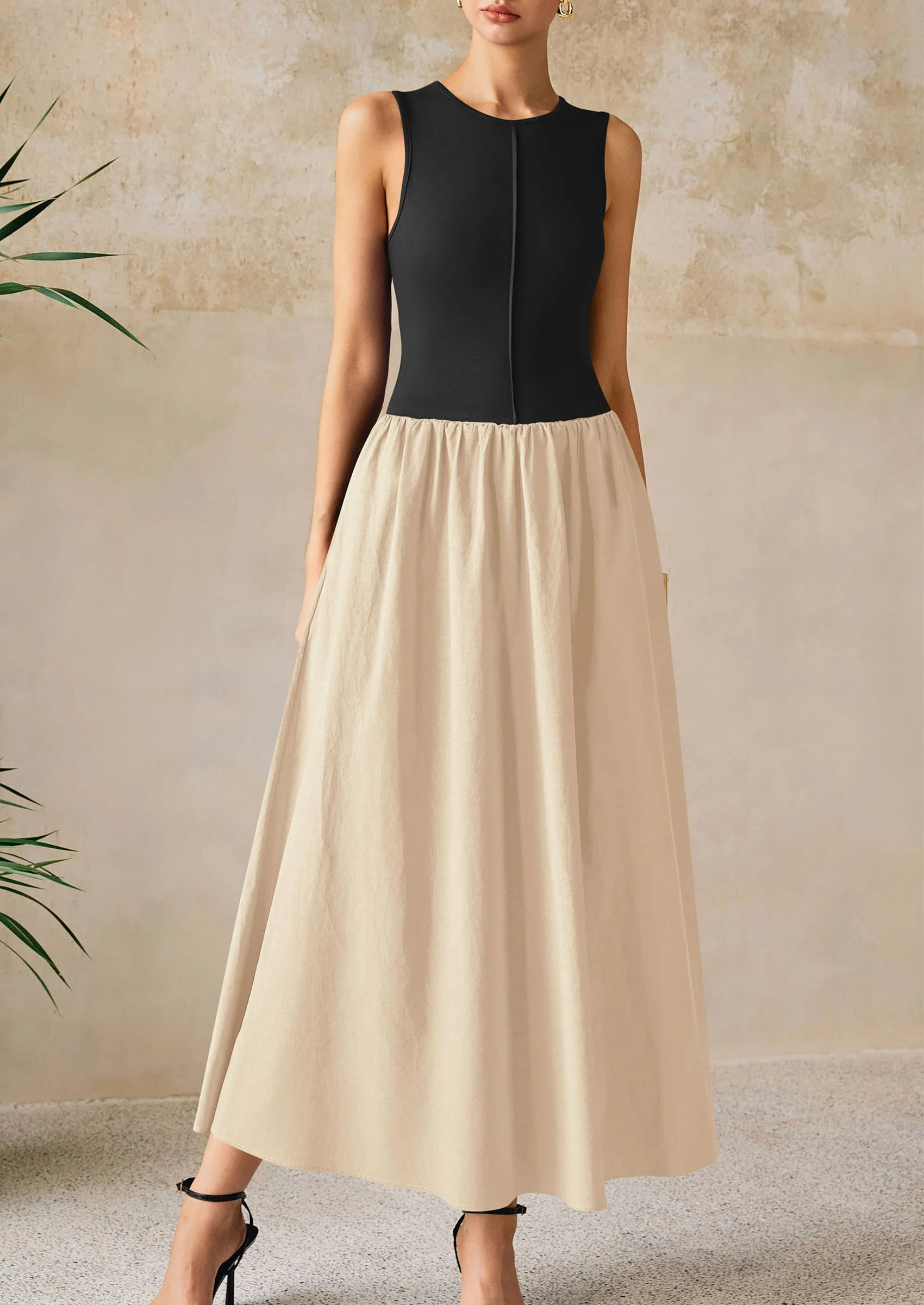 PRETTYGARDEN Women Maxi Dresses Casual Sleeveless Patchwork Knit Tank Dress Flowy Beach Sundress Long Dress - Image 23