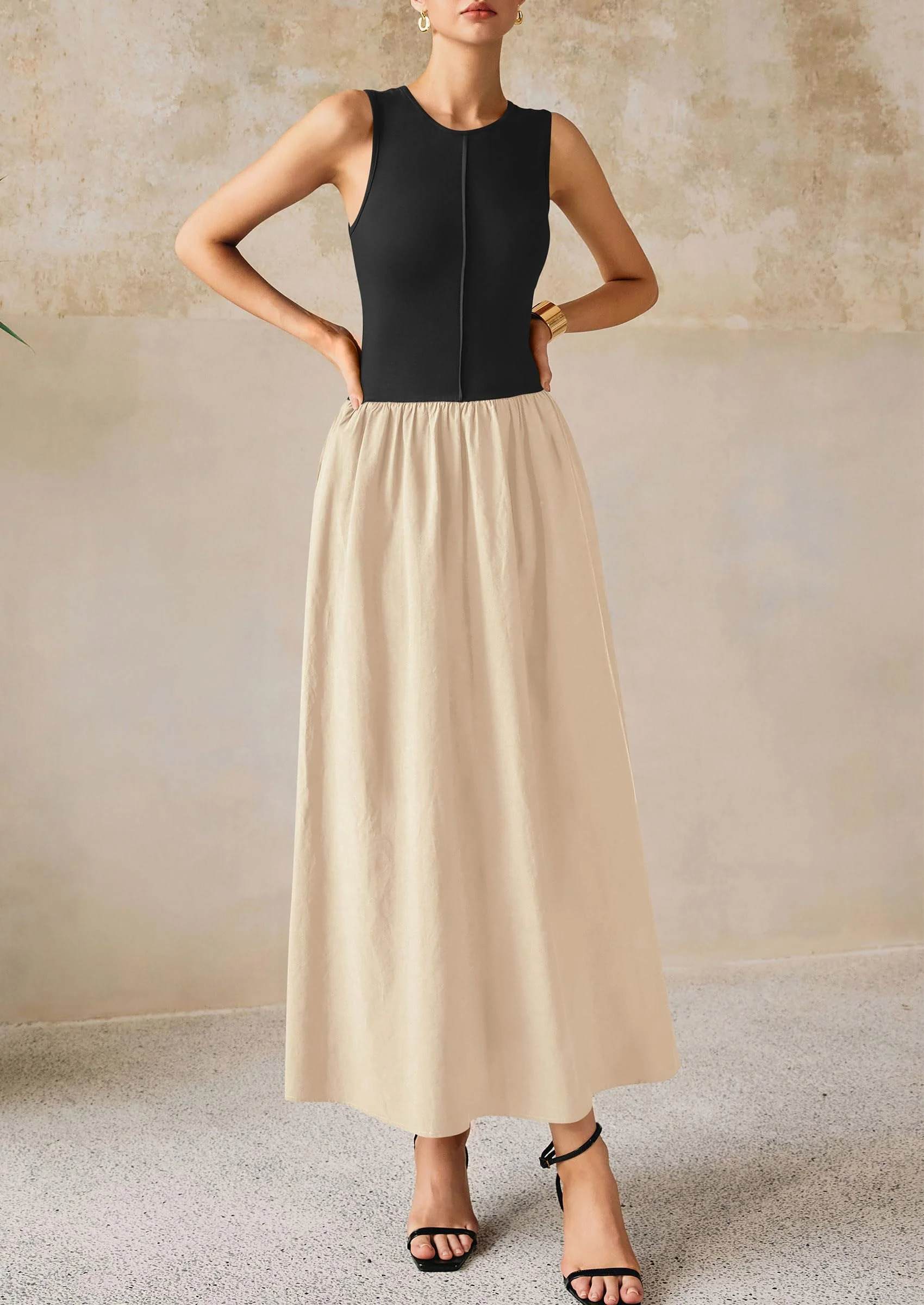 PRETTYGARDEN Women Maxi Dresses Casual Sleeveless Patchwork Knit Tank Dress Flowy Beach Sundress Long Dress - Image 24