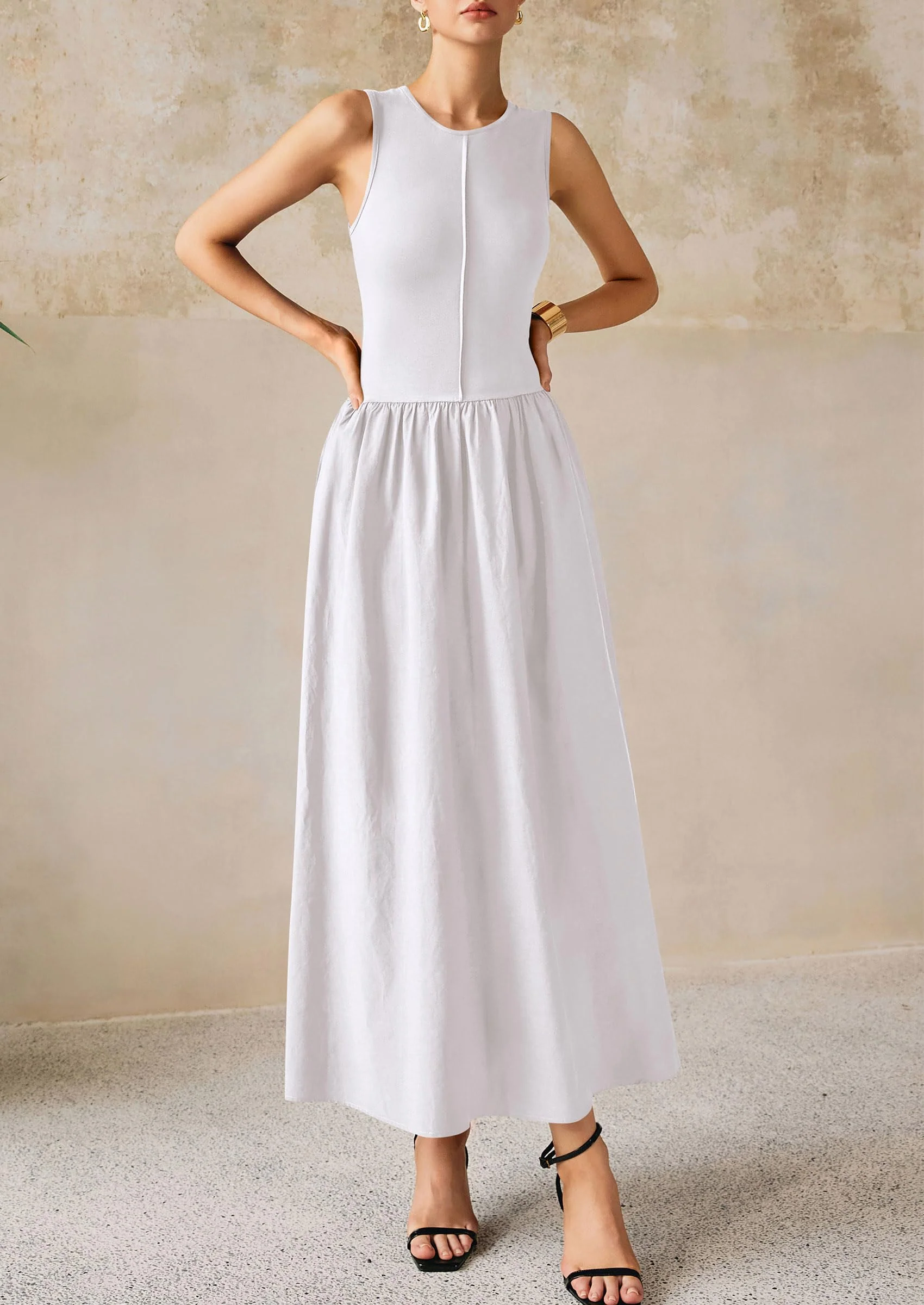 PRETTYGARDEN Women Maxi Dresses Casual Sleeveless Patchwork Knit Tank Dress Flowy Beach Sundress Long Dress - Image 32