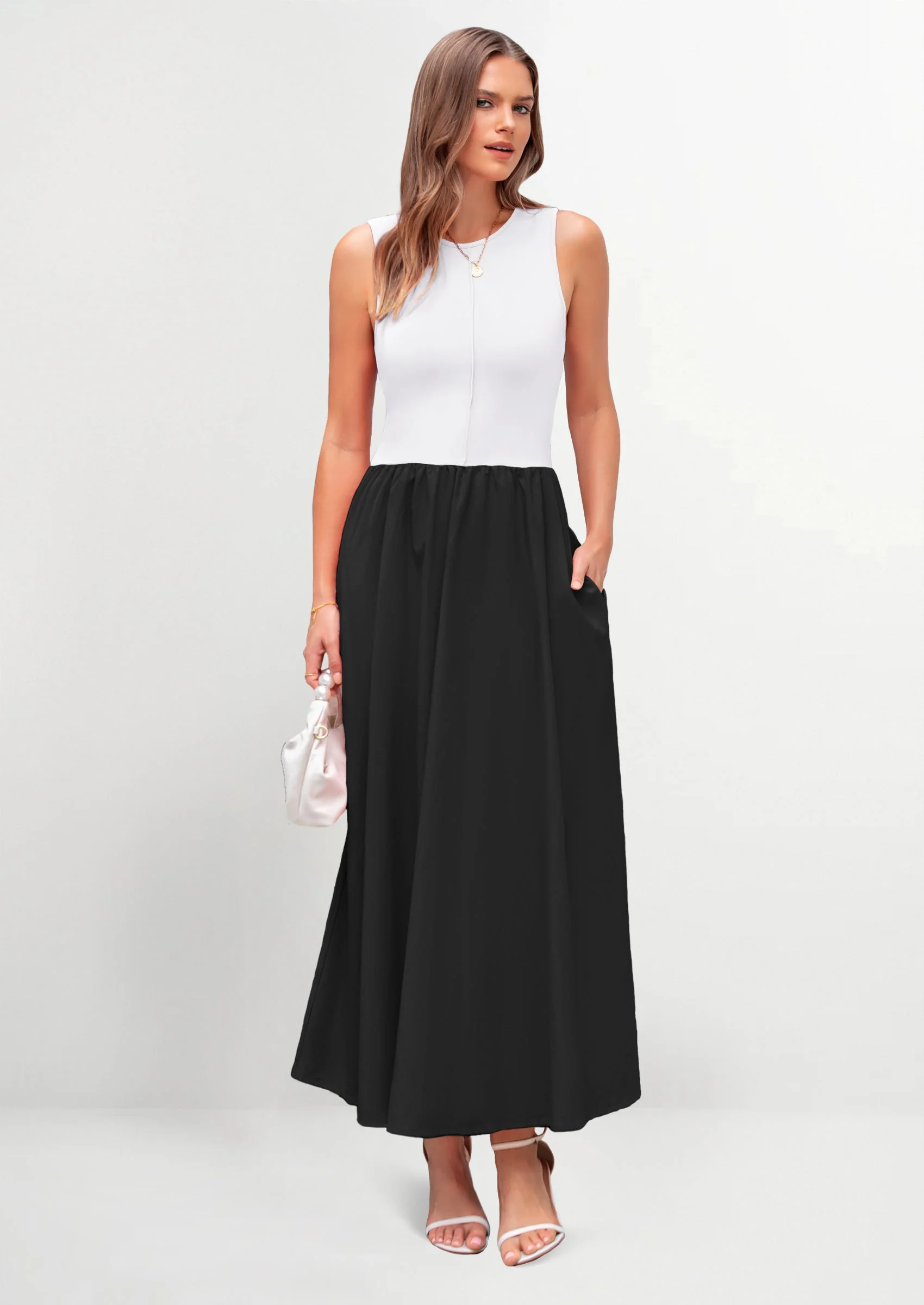 PRETTYGARDEN Women Maxi Dresses Casual Sleeveless Patchwork Knit Tank Dress Flowy Beach Sundress Long Dress - Image 33