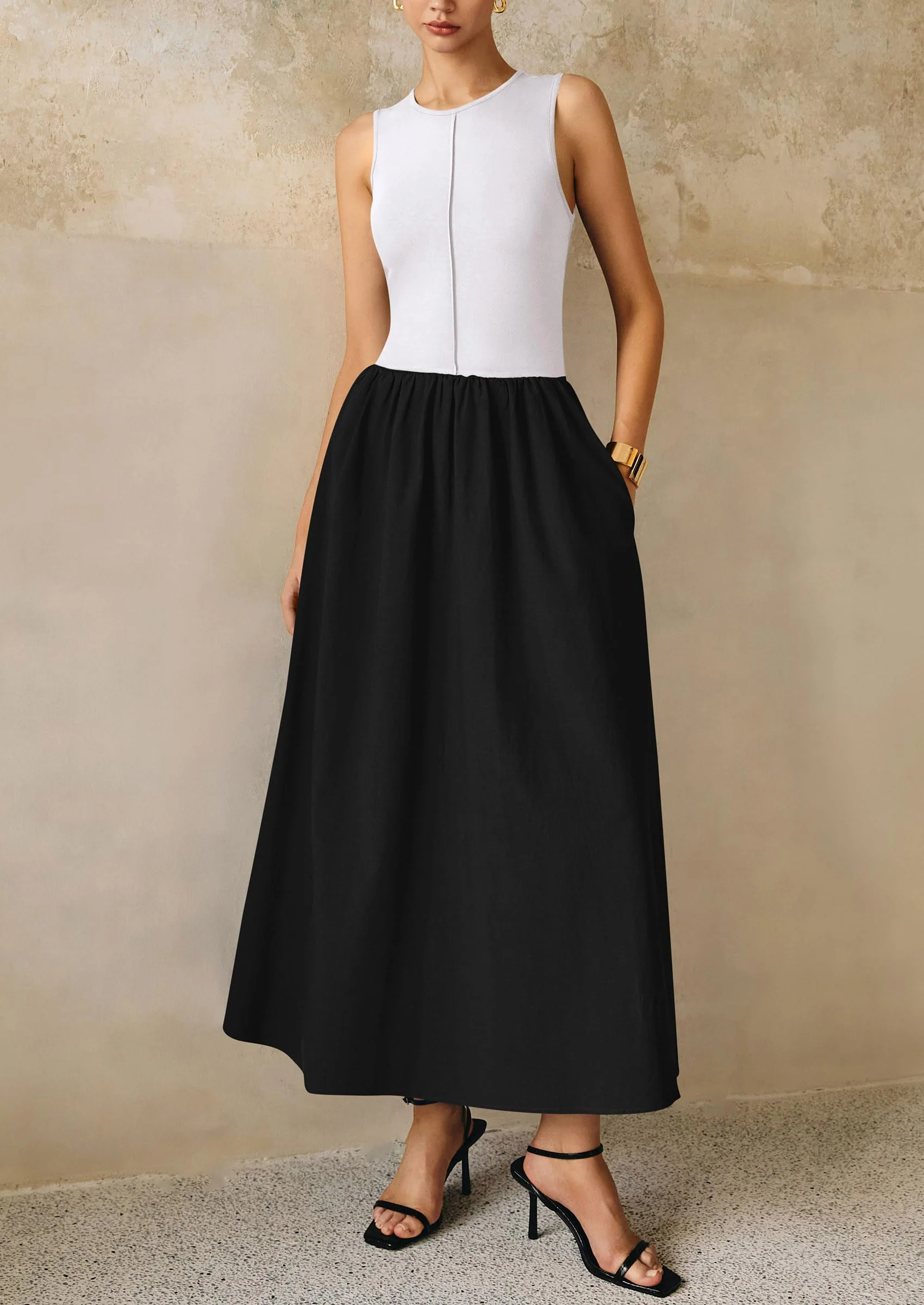 PRETTYGARDEN Women Maxi Dresses Casual Sleeveless Patchwork Knit Tank Dress Flowy Beach Sundress Long Dress - Image 36