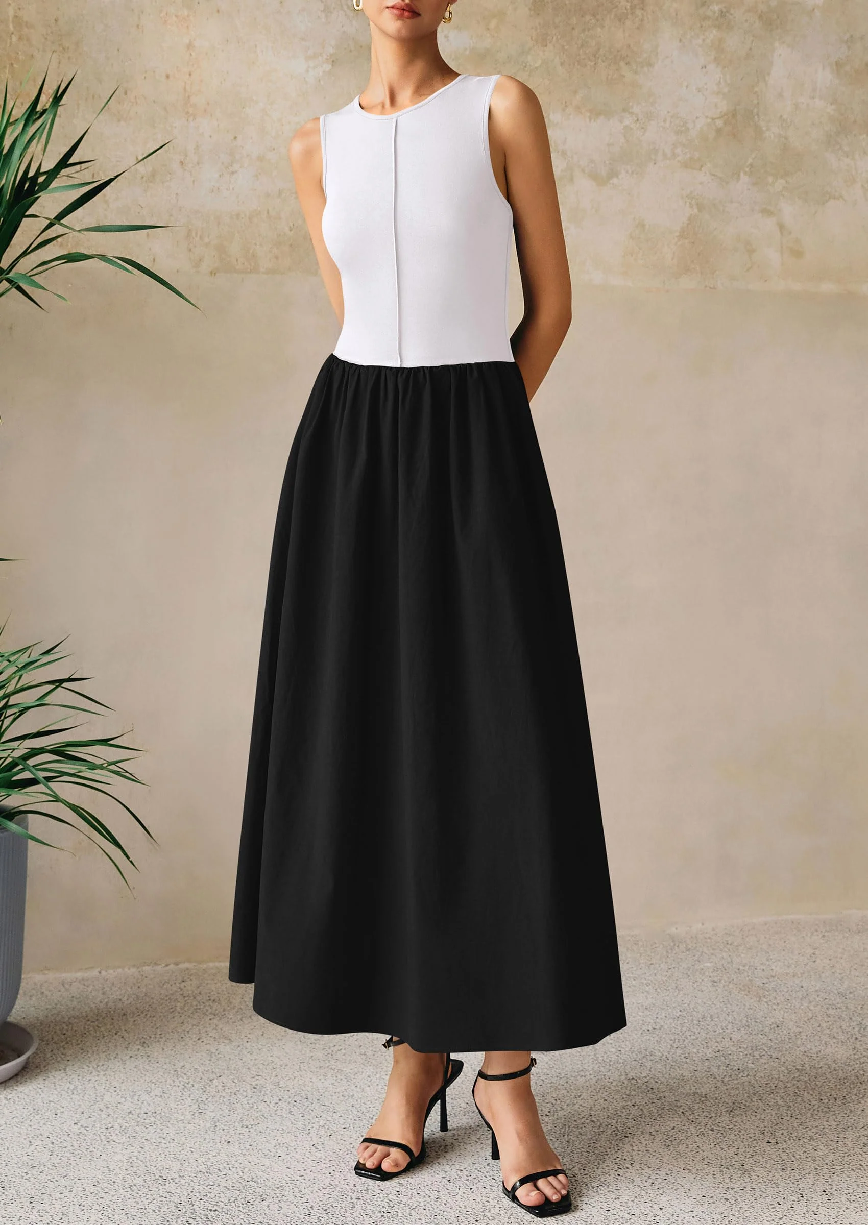 PRETTYGARDEN Women Maxi Dresses Casual Sleeveless Patchwork Knit Tank Dress Flowy Beach Sundress Long Dress - Image 39