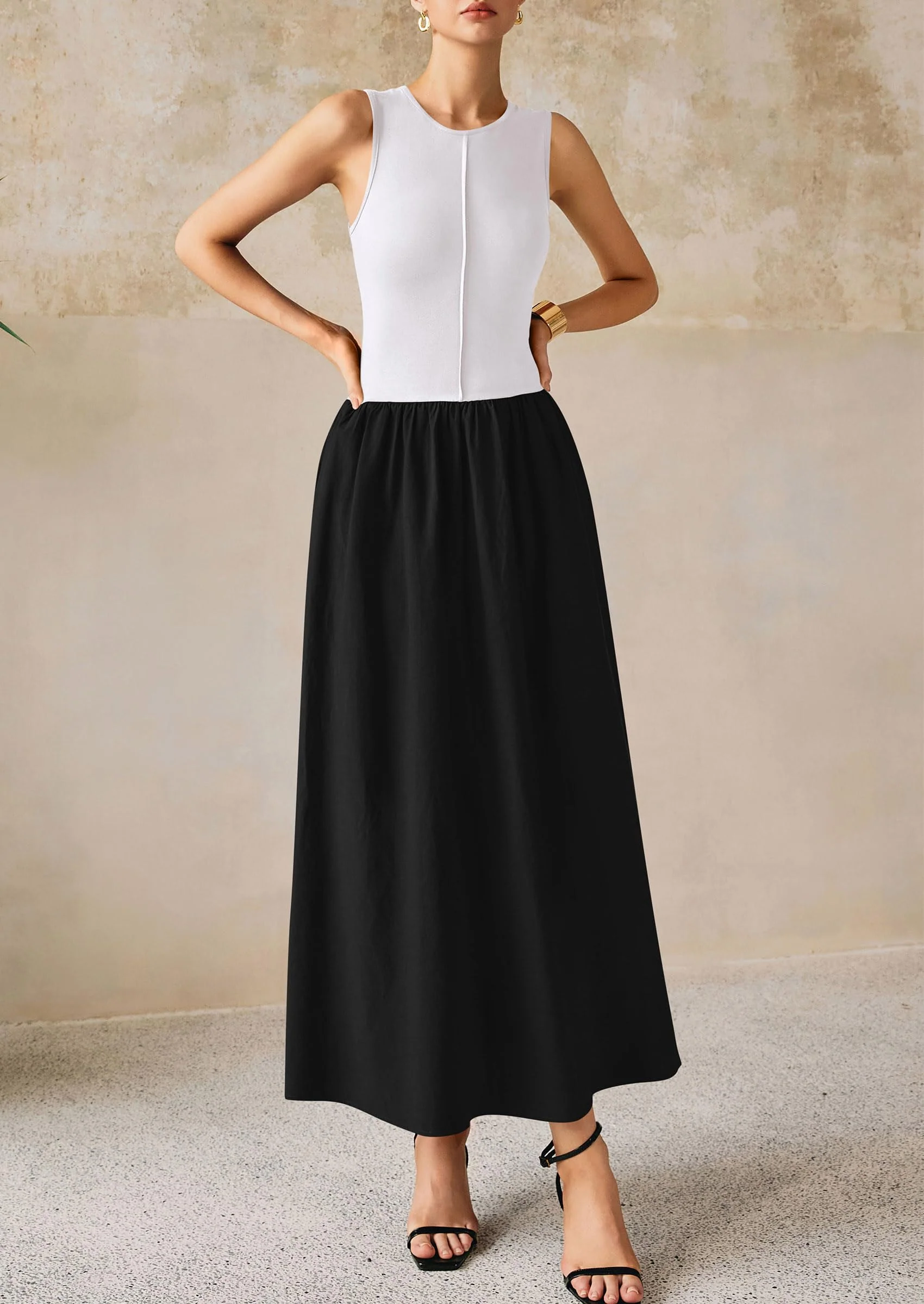 PRETTYGARDEN Women Maxi Dresses Casual Sleeveless Patchwork Knit Tank Dress Flowy Beach Sundress Long Dress - Image 40