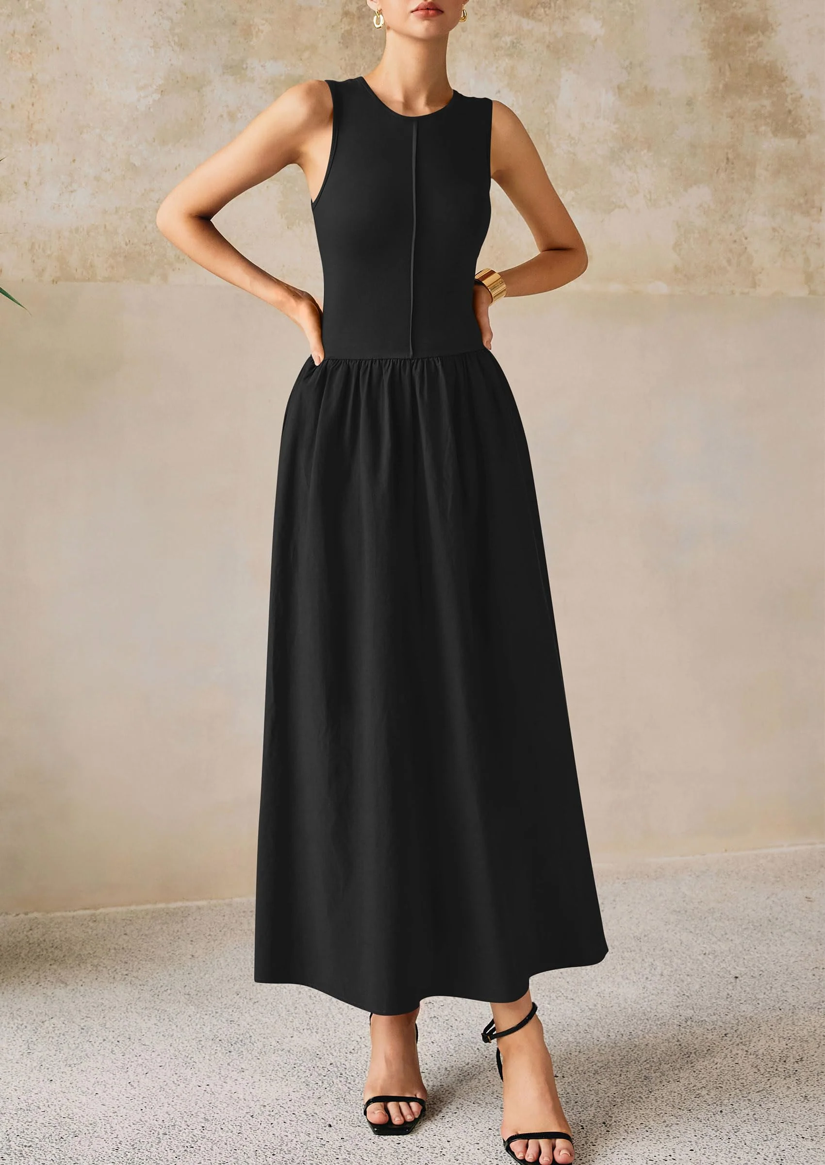 PRETTYGARDEN Women Maxi Dresses Casual Sleeveless Patchwork Knit Tank Dress Flowy Beach Sundress Long Dress - Image 43