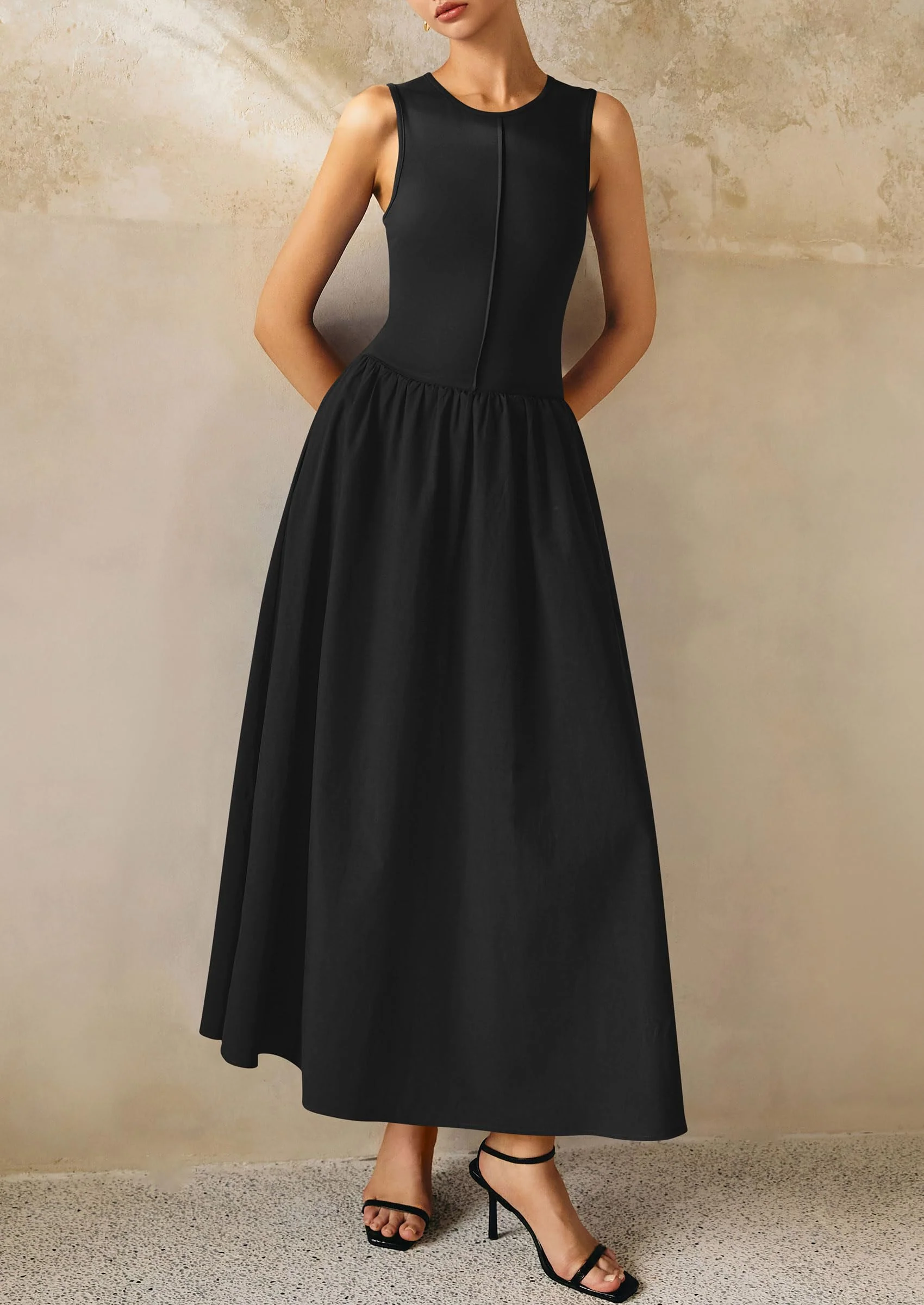 PRETTYGARDEN Women Maxi Dresses Casual Sleeveless Patchwork Knit Tank Dress Flowy Beach Sundress Long Dress - Image 46