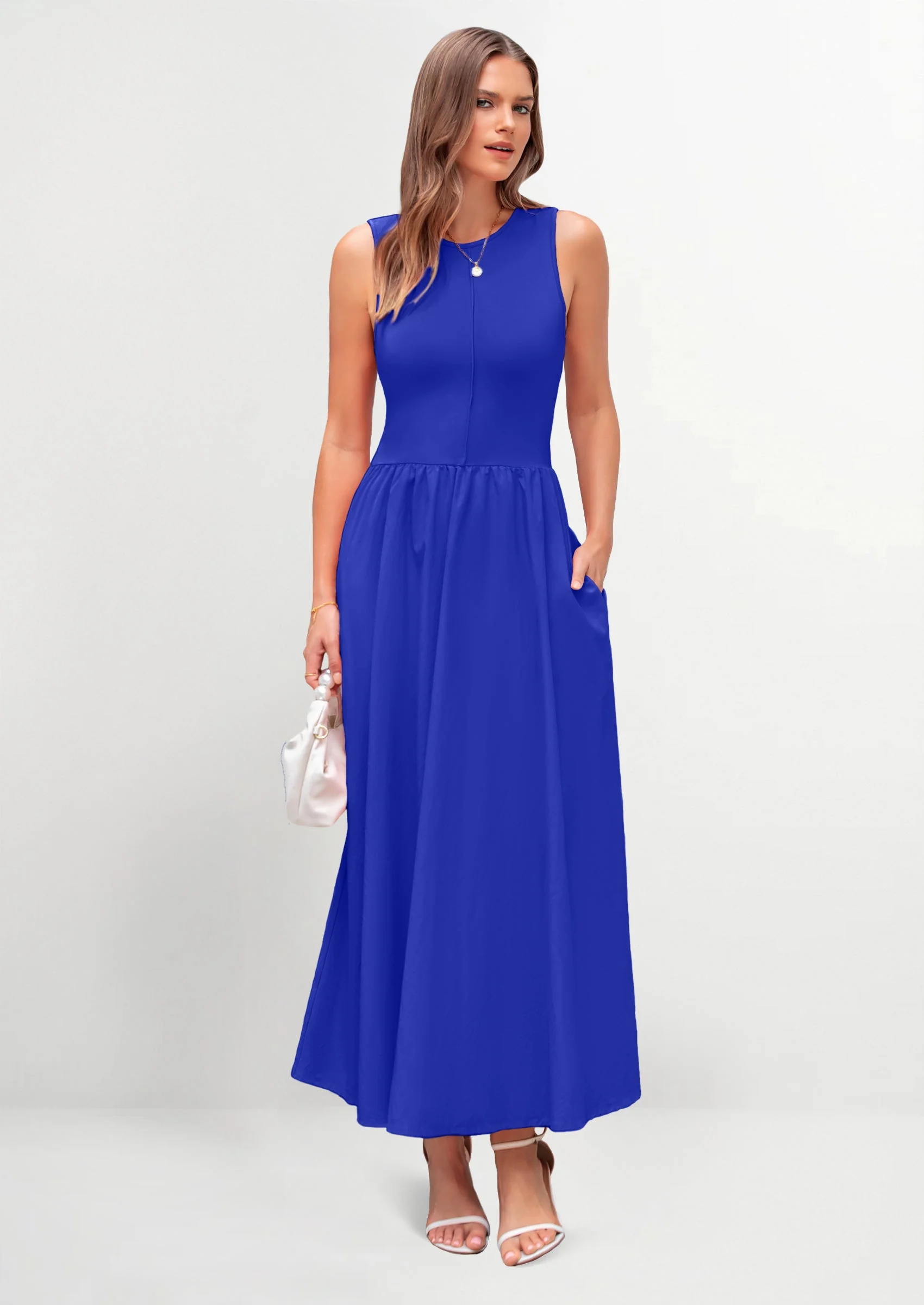 PRETTYGARDEN Women Maxi Dresses Casual Sleeveless Patchwork Knit Tank Dress Flowy Beach Sundress Long Dress - Image 49