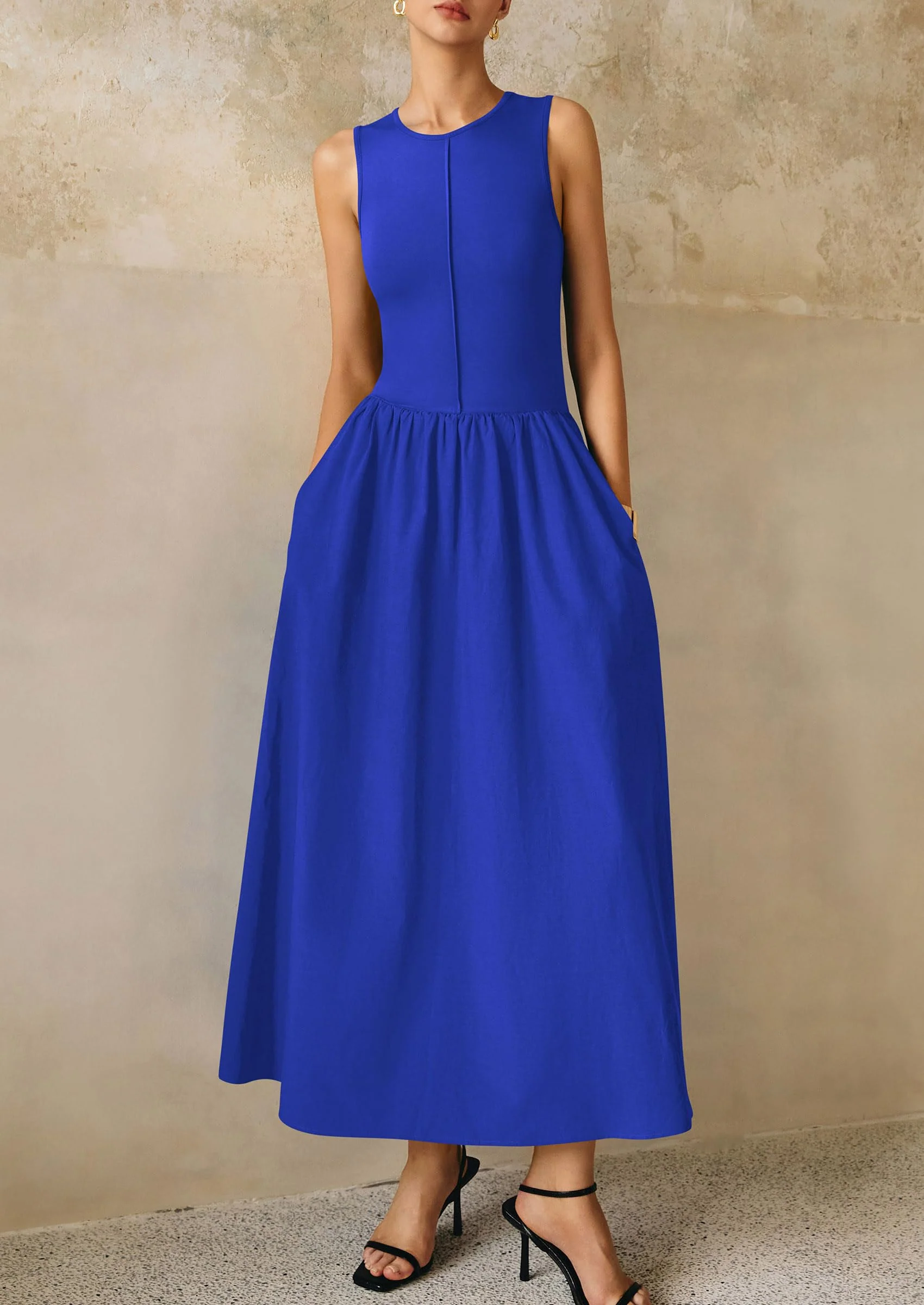 PRETTYGARDEN Women Maxi Dresses Casual Sleeveless Patchwork Knit Tank Dress Flowy Beach Sundress Long Dress - Image 53