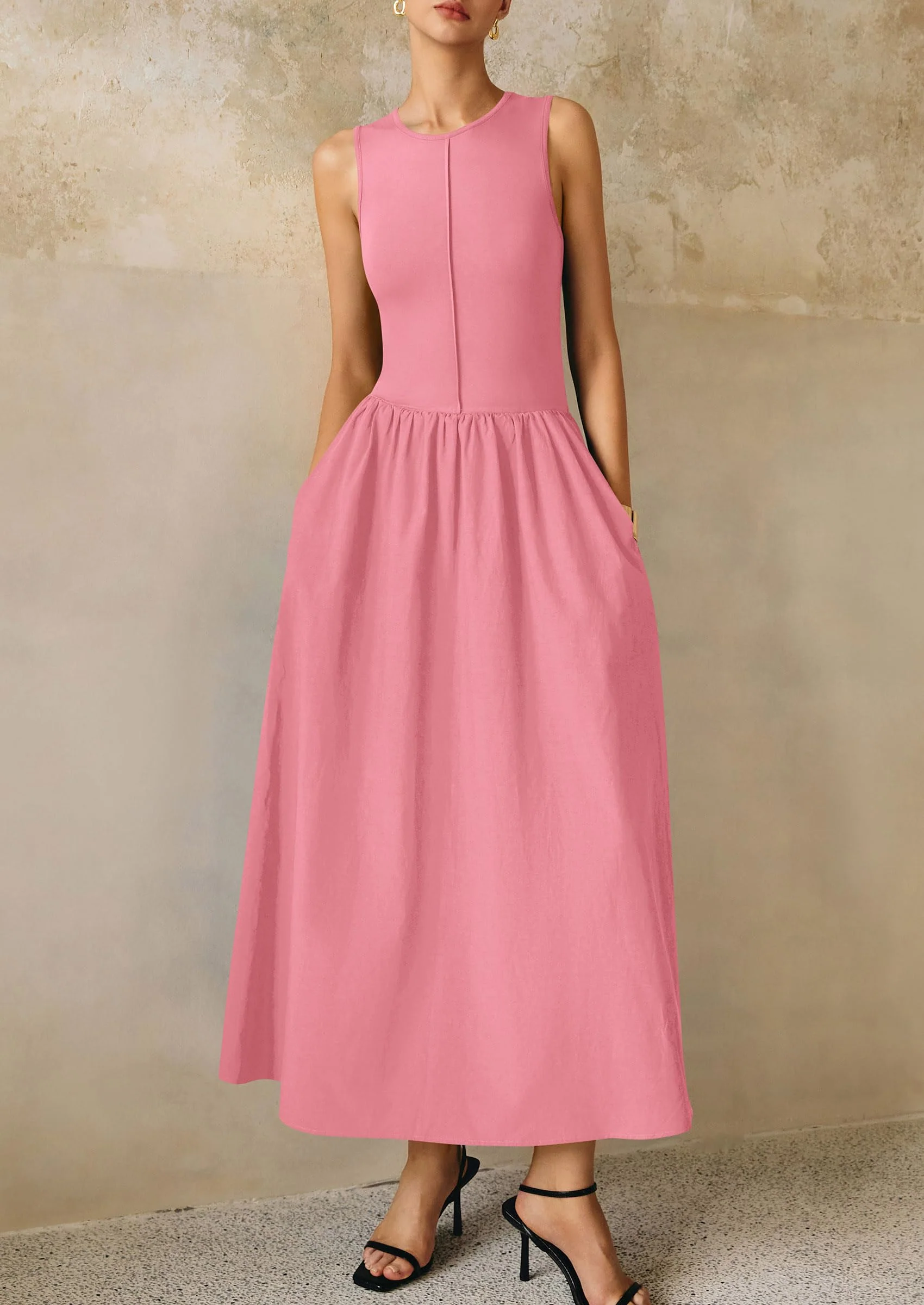 PRETTYGARDEN Women Maxi Dresses Casual Sleeveless Patchwork Knit Tank Dress Flowy Beach Sundress Long Dress - Image 59